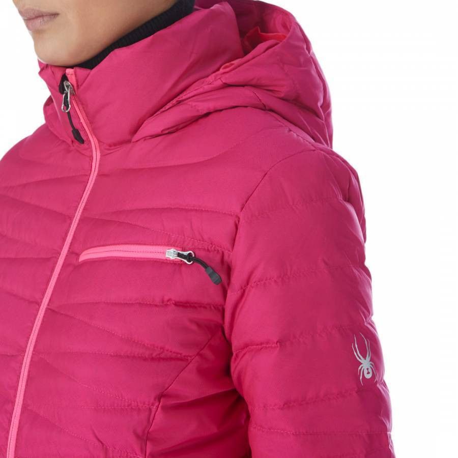 Spyder Spyder Pink Timeless Down Hooded Windproof Ski Jacket Size XS / US 0-2 / IT 36-38 - 4 Thumbnail