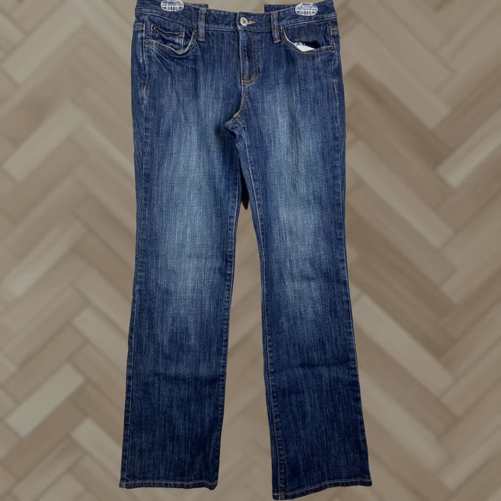 Loft LOFT Ann Taylor Jeans Womens 4 Original Boot Cut Mid Rise Blue Distressed Size 27" / US 4 / IT 40 - 1 Thumbnail