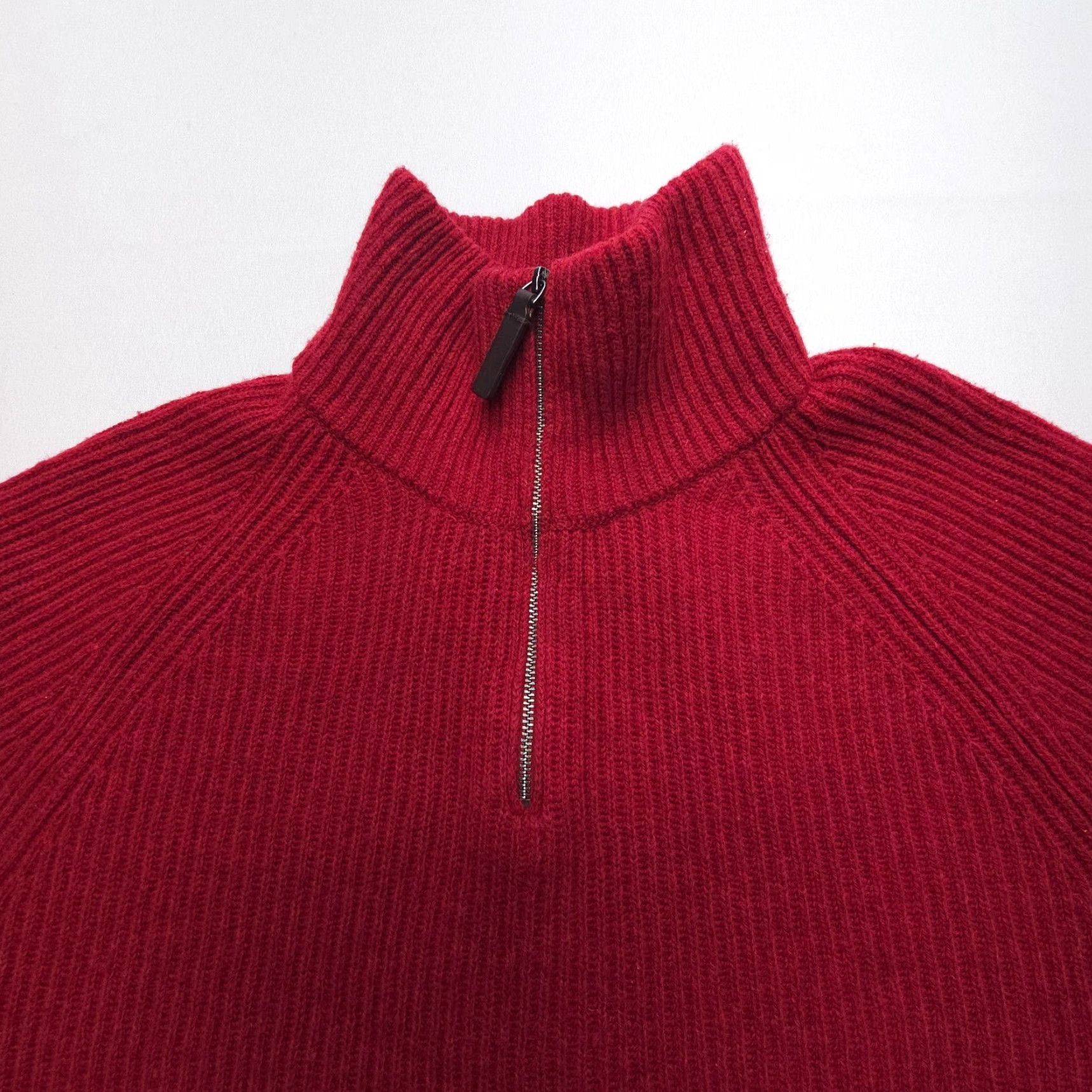 Banana Republic VINTAGE Banana Republic 1/4 Zip Sweater Mens Large Red Wool Italian Yarn Turtleneck Size US L / EU 52-54 / 3 - 5 Thumbnail