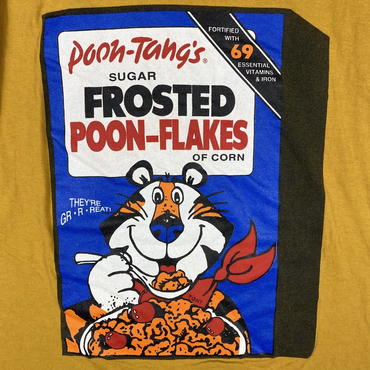 Vintage Vintage 90's POON-TANG'S Frosted Poon-Flakes Tee Size US L / EU 52-54 / 3 - 3 Thumbnail