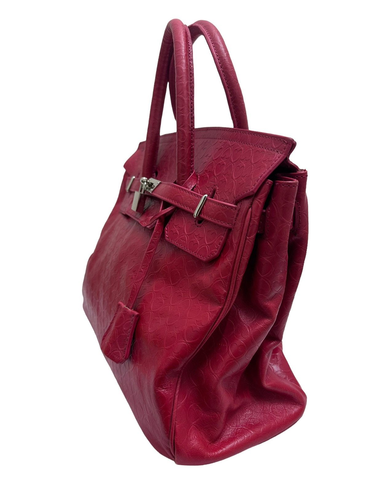Handmade RARE ‼️ Leather Red ‘Birkin’ Bag Size ONE SIZE - 3 Thumbnail