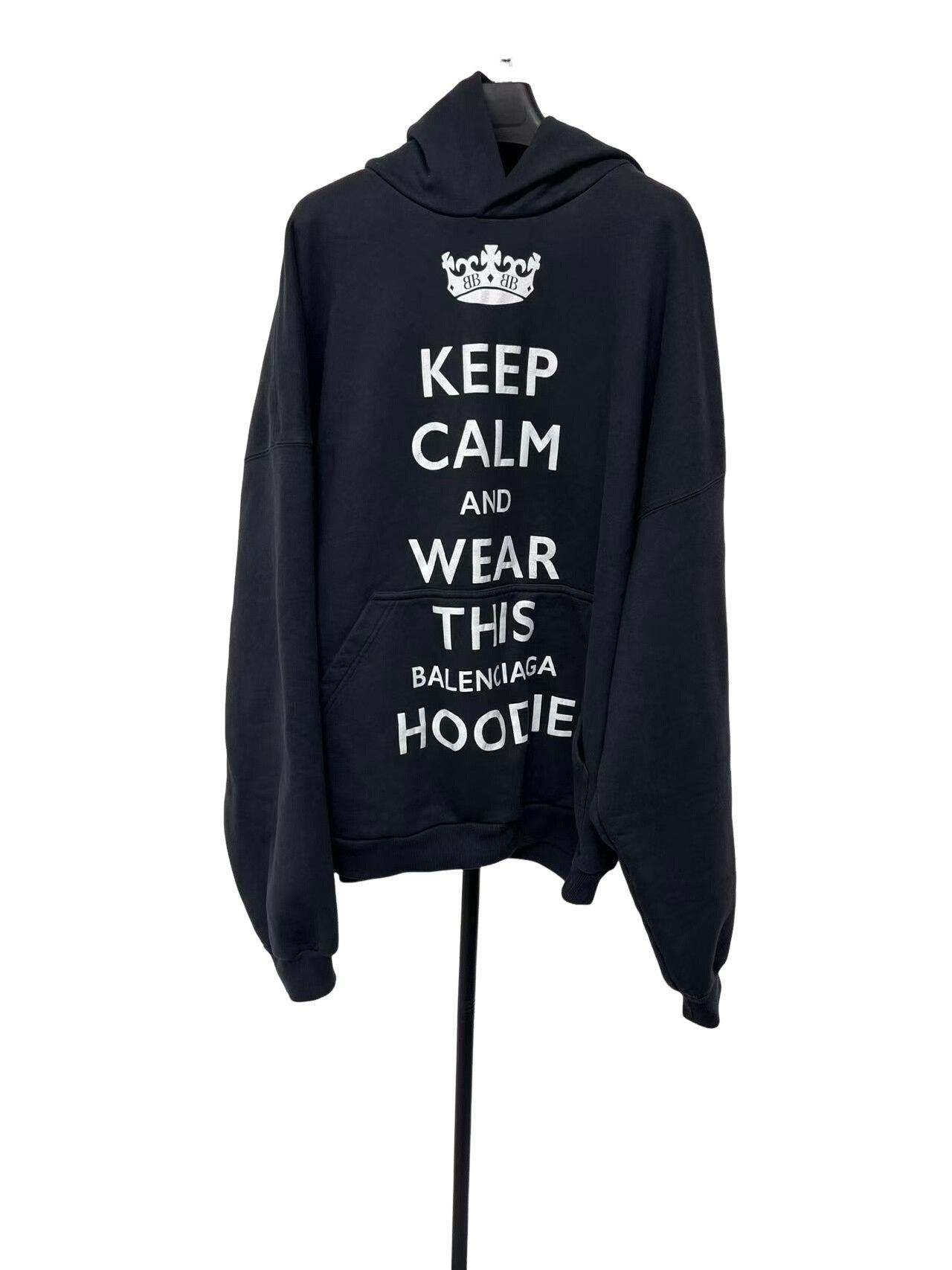 Balenciaga Balenciaga Keep Calm Crown Graphic Hoodie S Size US S / EU 44-46 / 1 - 1 Thumbnail