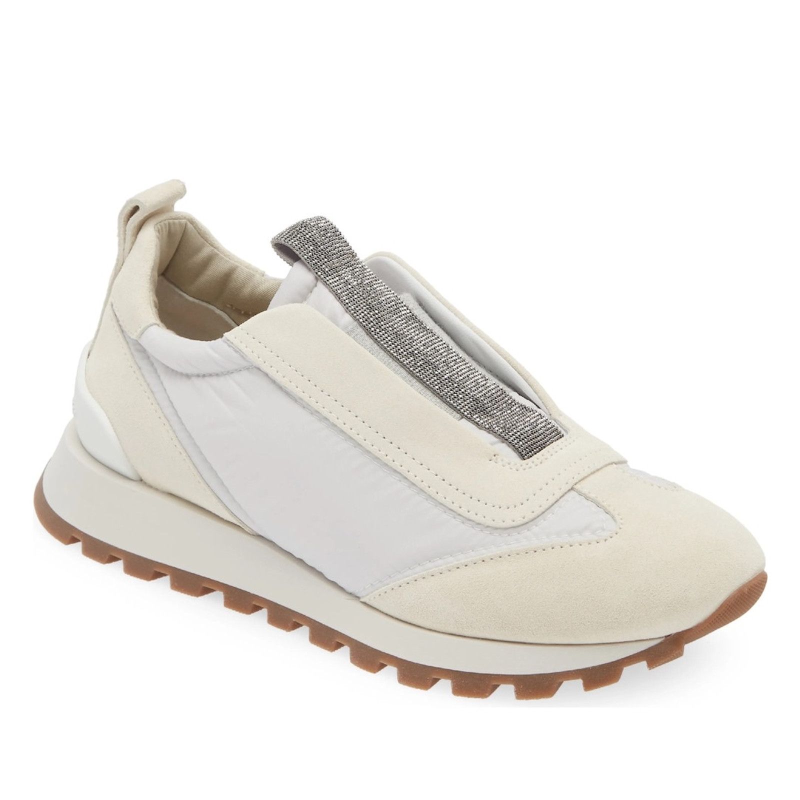 Brunello Cucinelli Brunello Cucinelli monili Suede sneakers White 36.5 Size US 6.5 / IT 36.5 - 1 Thumbnail