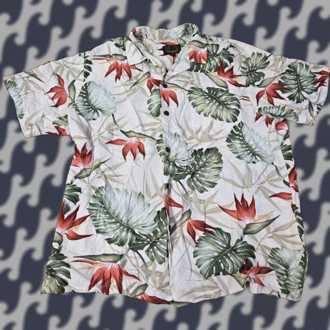 Vintage VINTAGE Hawaiian Reserve Collection Shirt Mens XL Green Aloha Floral Rayon Made Hawaii Size US XL / EU 56 / 4 - 1 Thumbnail