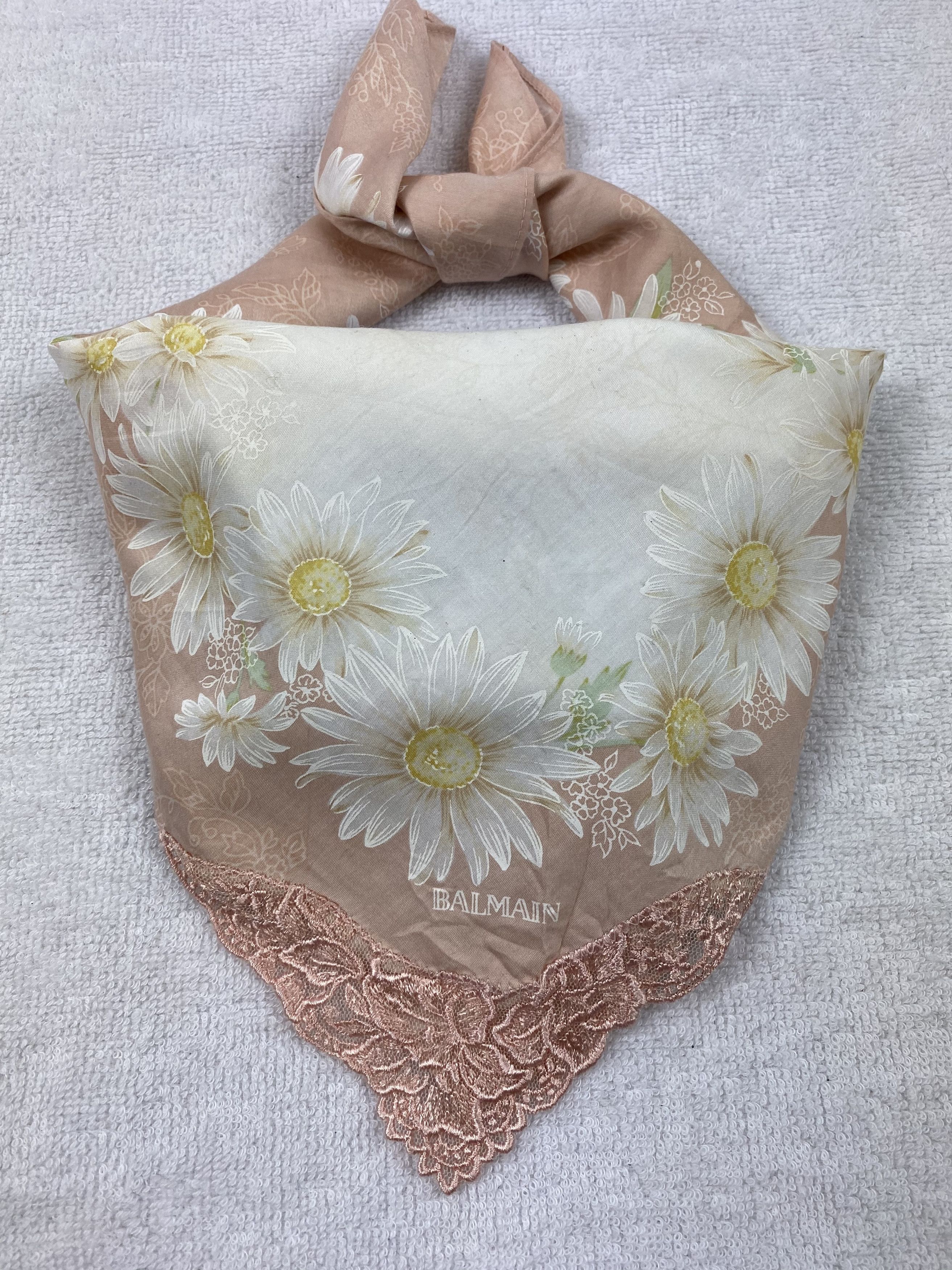 Pierre Balmain × Vintage Balmain Floral Handkerchief / Bandana / Neckerchief Size ONE SIZE - 2 Thumbnail