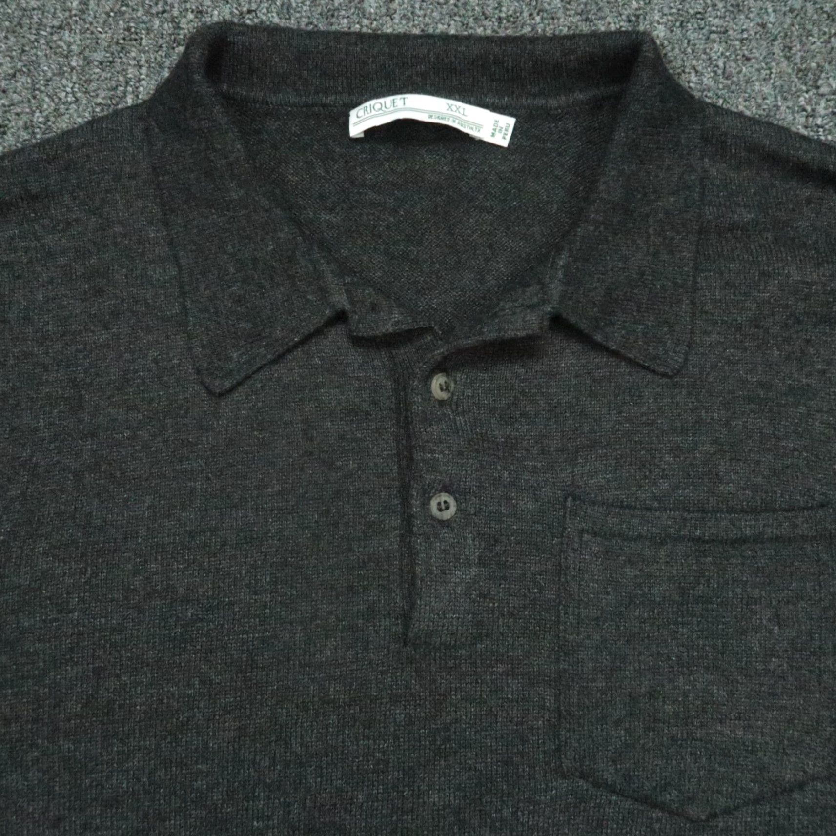 Vintage Criquet Sweater XL Men Gray Pullover Long Sleeve Knit Collared Casual Business Golf Travel Size US XL / EU 56 / 4 - 2 Thumbnail