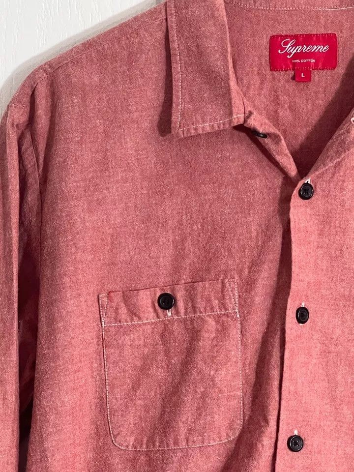 Supreme SUPREME Long Sleeve Button Down Pocket Shirt Red Large Size US L / EU 52-54 / 3 - 4 Thumbnail
