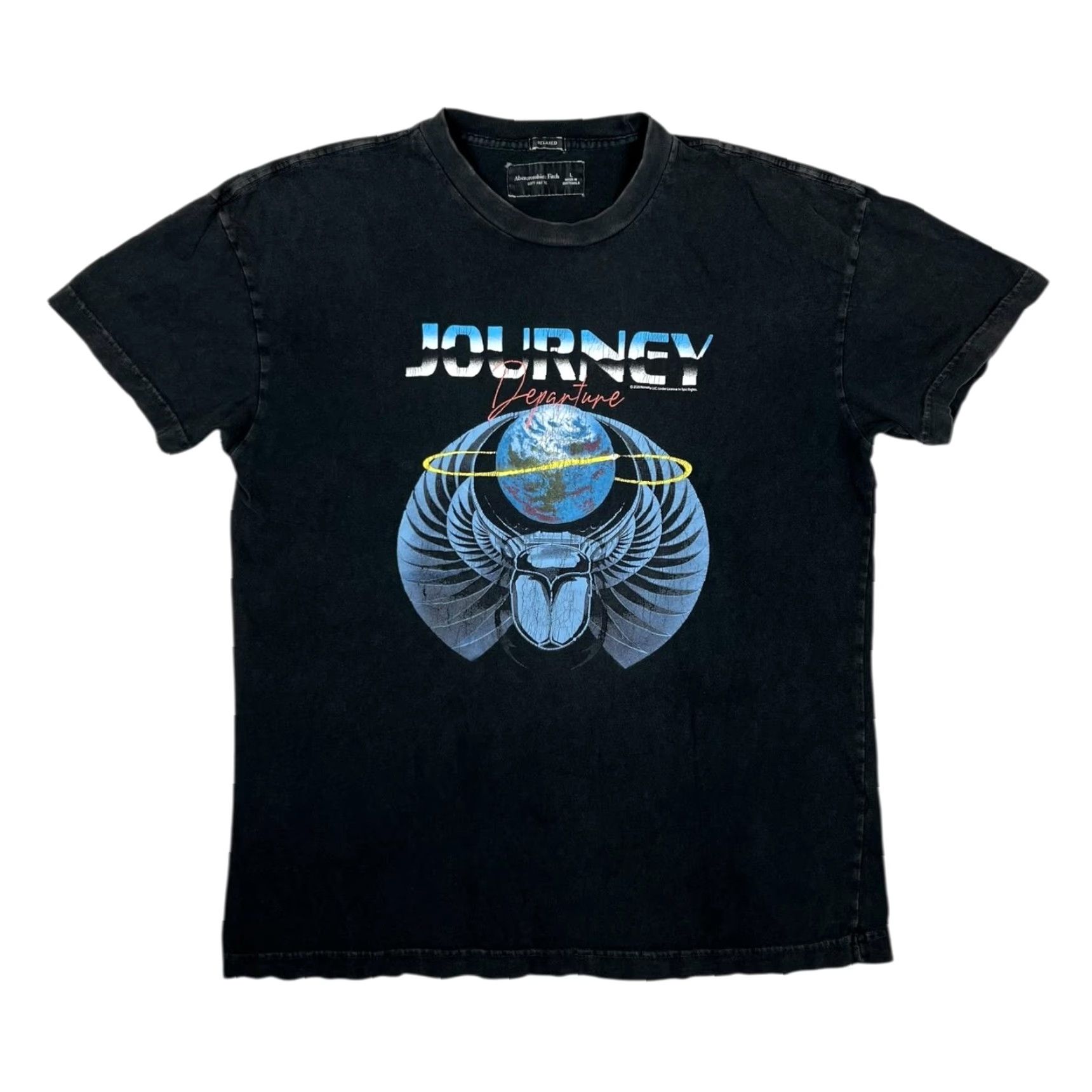Abercrombie & Fitch VINTAGE Abercrombie & Fitch Journey Departure T-Shirt Mens Large Black 1980 US Tour Size US L / EU 52-54 / 3 - 2 Thumbnail