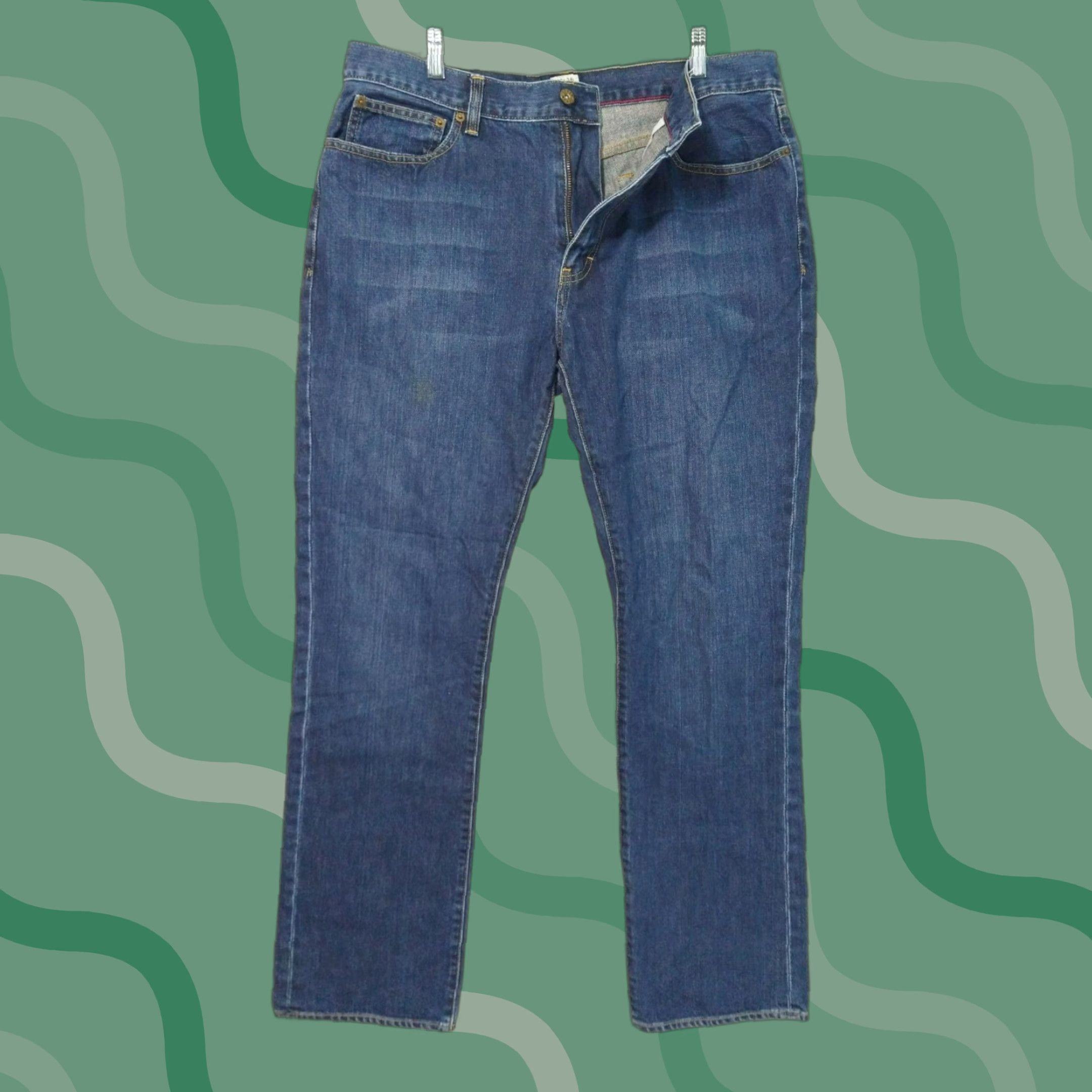 J.Crew J Crew Jeans Mens 36x34 Blue Denim Slim Straight Leg Mid Rise Dark Wash Size US 36 / EU 52 - 1 Thumbnail