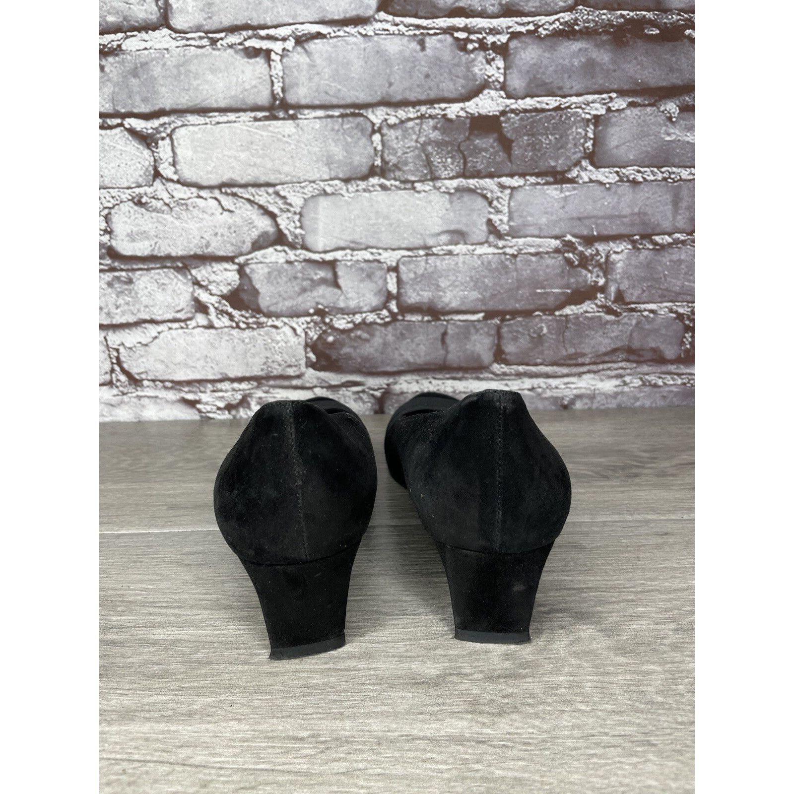 Stuart Weitzman Stuart Weitzman Black Suede Leather High Wedge Pumps Shoes W Size US 10 / IT 40 - 3 Thumbnail