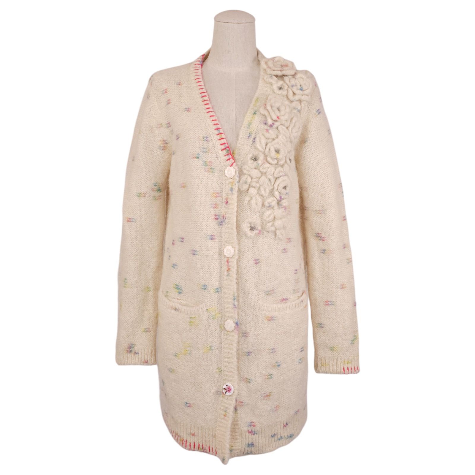 LoveShackFancy LoveShackFancy Emmanuelle Alpaca Cardigan Cream Sz Small Size S / US 4 / IT 40 - 1 Thumbnail