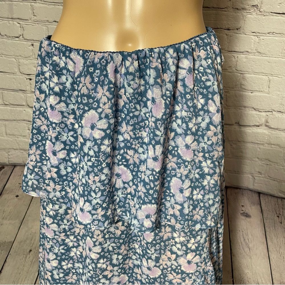 Free People New Free People Romance Me Blue Floral Half Slip Skirt Size Size 28" / US 6 / IT 42 - 2 Thumbnail