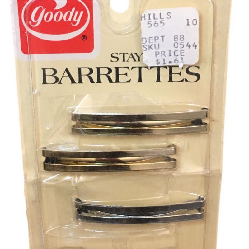 Other Vintage Goody Stay Tight Barrettes Metal #8903 USA 1975 3 Pk Size ONE SIZE - 3 Thumbnail
