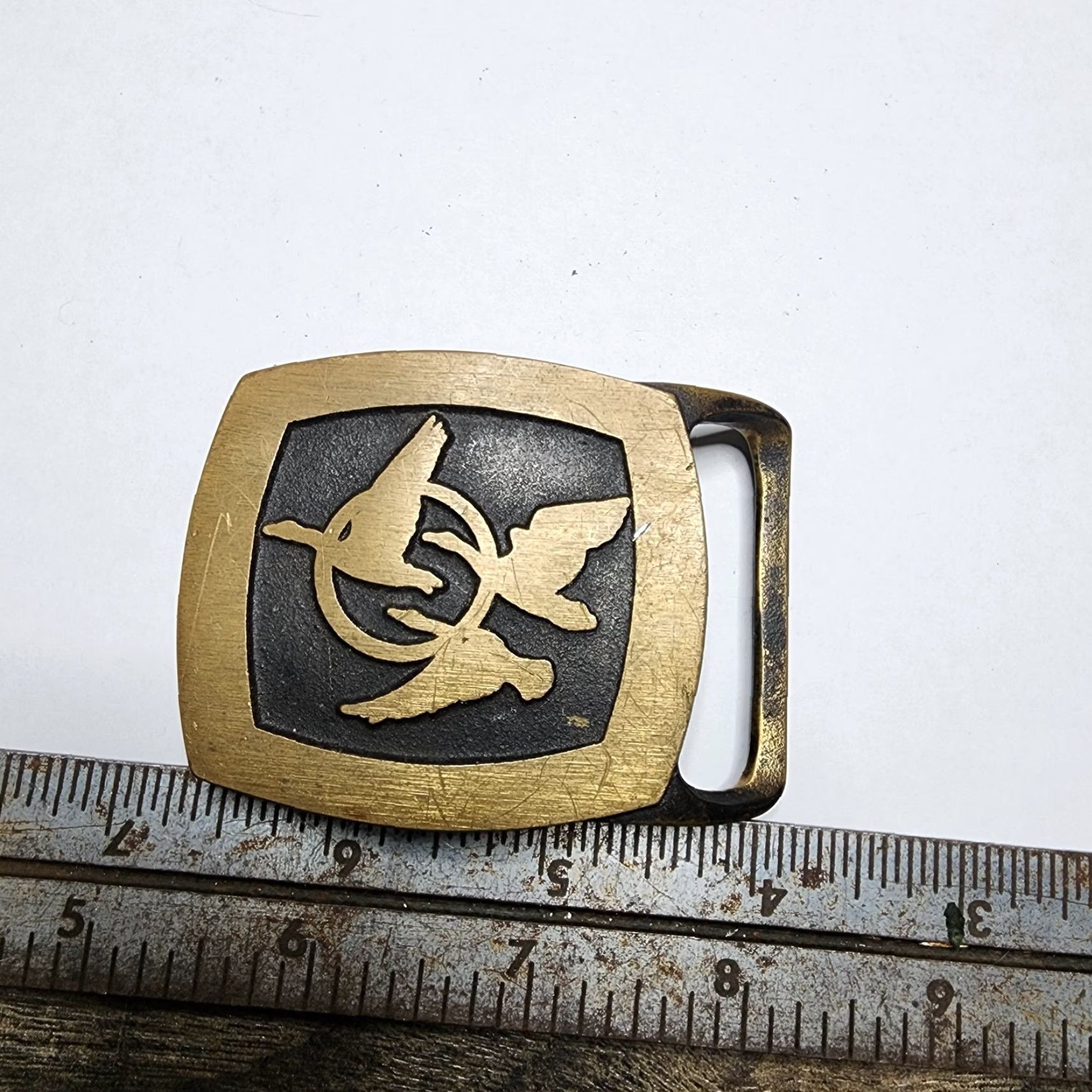 Vintage VINTAGE 1978 Tech Ether Gold Brass Duck Bird Migration Belt Buckle Mens Size ONE SIZE - 3 Thumbnail