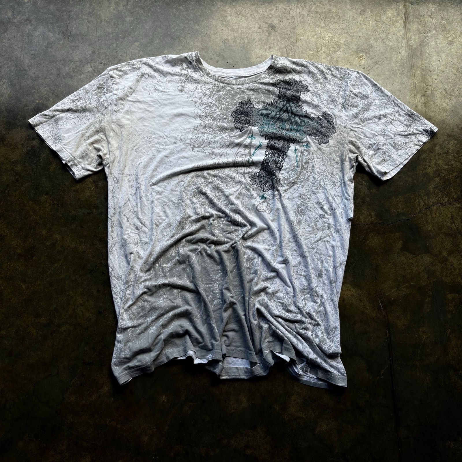 Affliction Vintage Y2K Baggy Faded Affliction T-shirt Size US XXL / EU 58 / 5 - 1 Thumbnail