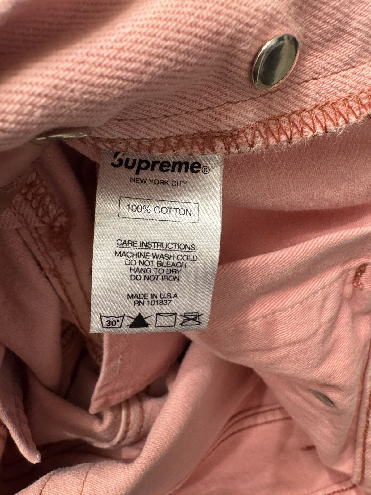 Supreme Supreme Pink Denim Pant Size US 34 / EU 50 - 4 Thumbnail