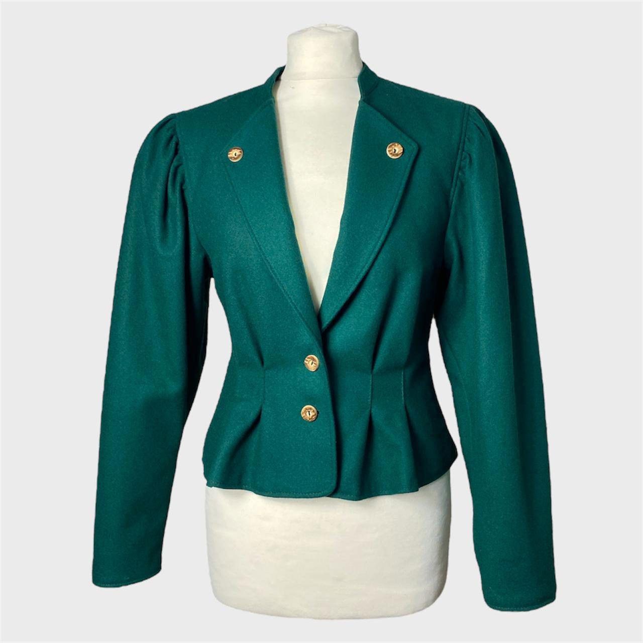 Other Vintage Green Wool Blazer Size S Defined Waist Jacket Size S / US 4 / IT 40 - 1 Thumbnail