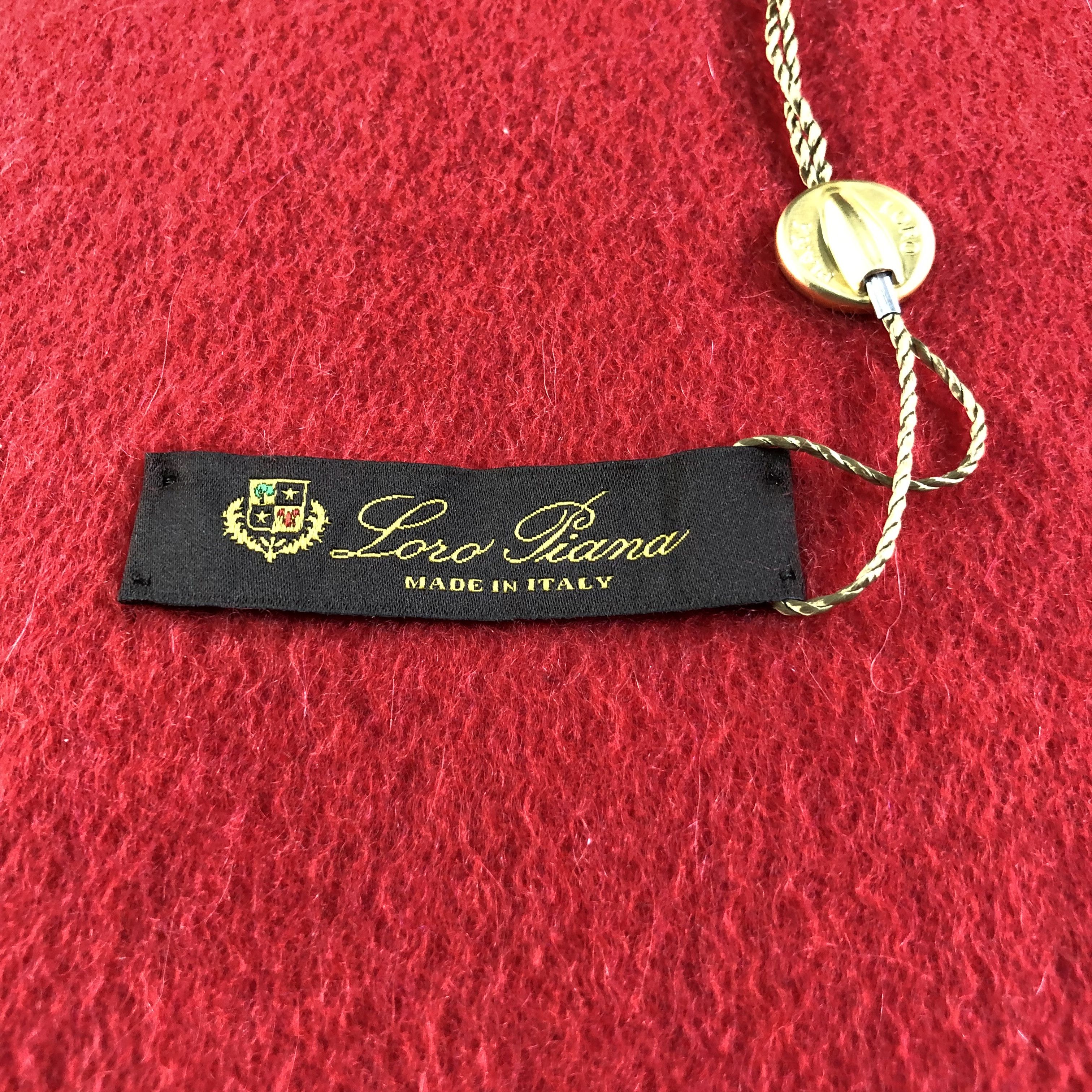 Loro Piana Loro Piana Plain Red Cashmere Scarf Muffler V2601 Size ONE SIZE - 5 Thumbnail