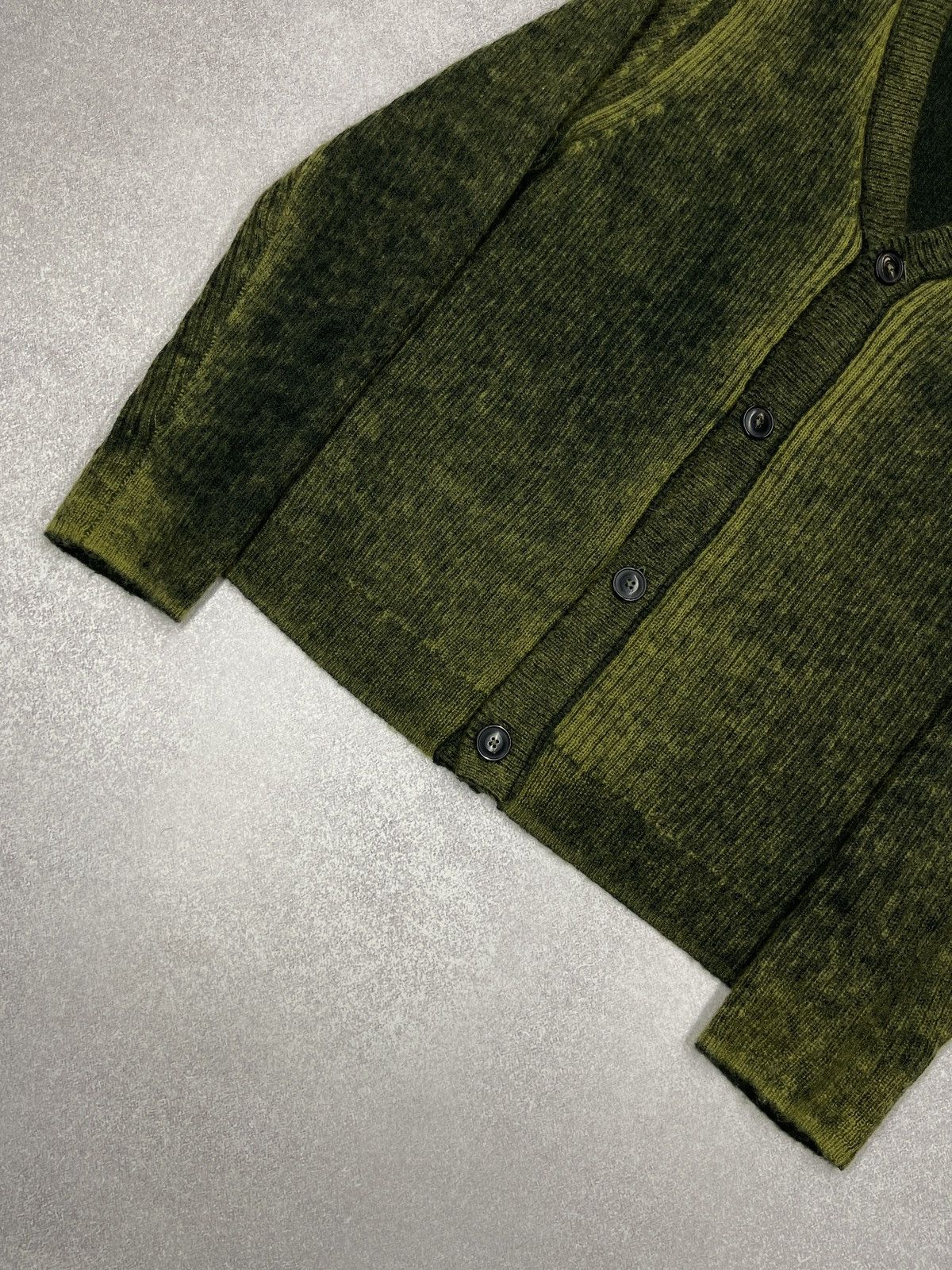 Paul Smith Mens Paul Smith Acid Wash Print Effect Wool Mohair Cardigan Green Size US L / EU 52-54 / 3 - 6 Thumbnail