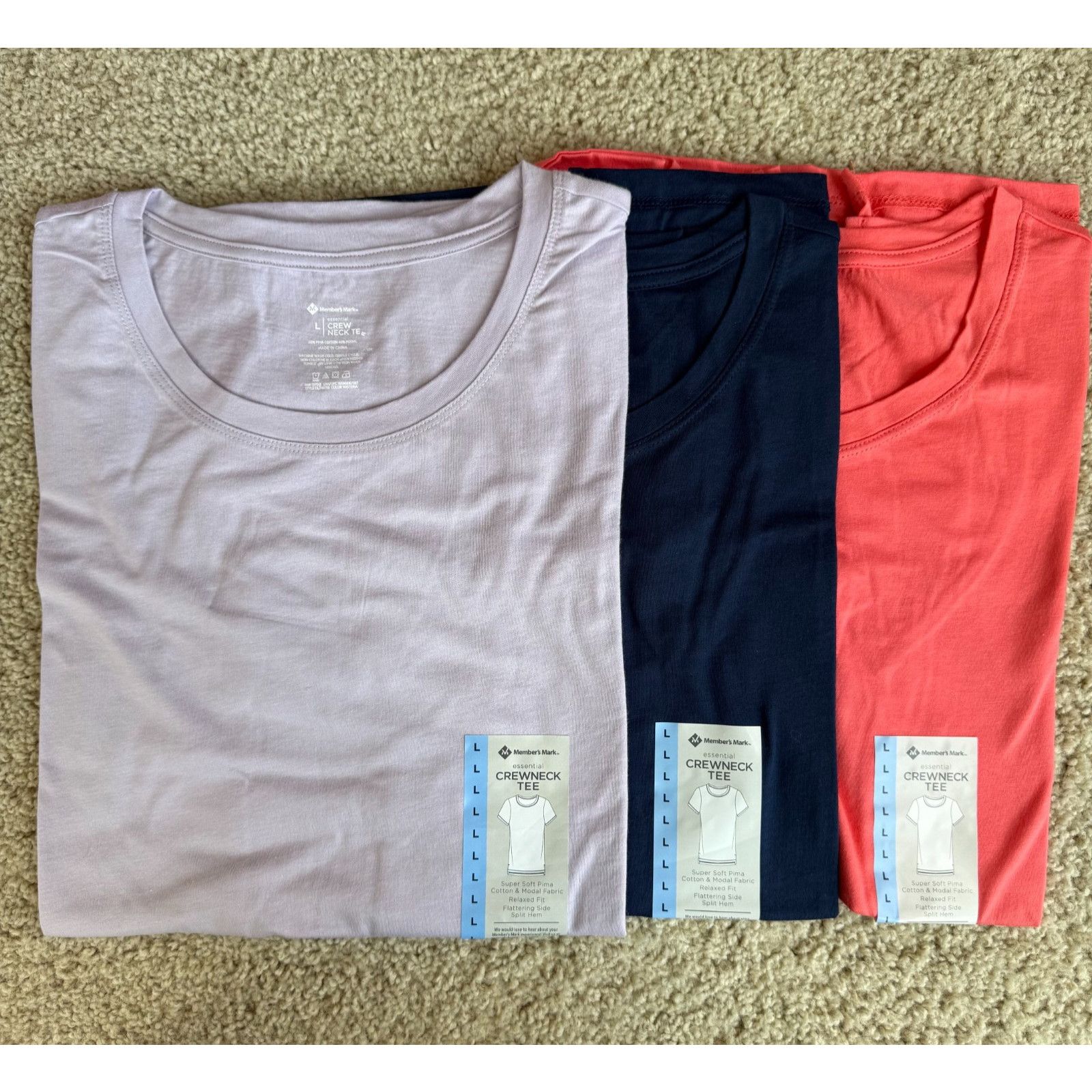 Other NWT Basic Crewneck Tee Set of 3 Womens L Relaxed Fit Size L / US 10 / IT 46 - 1 Preview