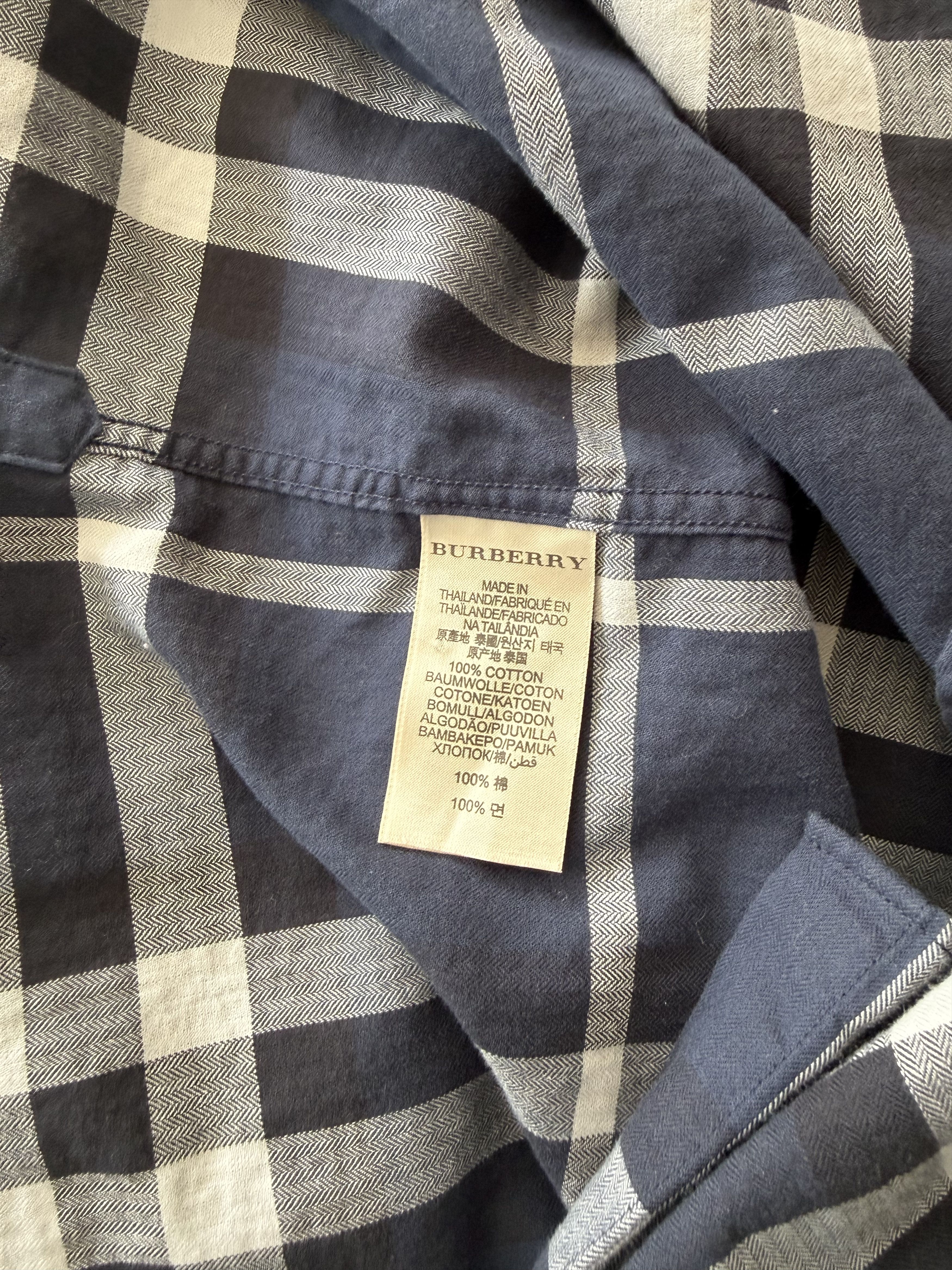 Burberry Navy Checkered Pattern Long Sleeve Size US M / EU 48-50 / 2 - 4 Thumbnail
