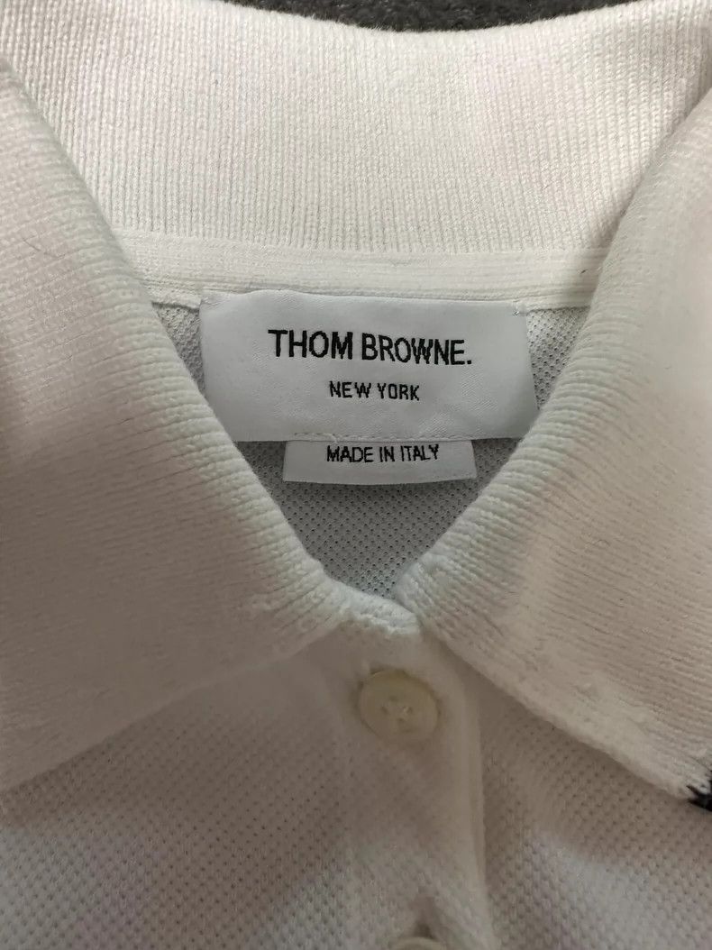 Thom Browne Thom BrowneWhite short-sleeved POLO shirt T-shirt 2503-Nex Size M / US 6-8 / IT 42-44 - 6 Thumbnail
