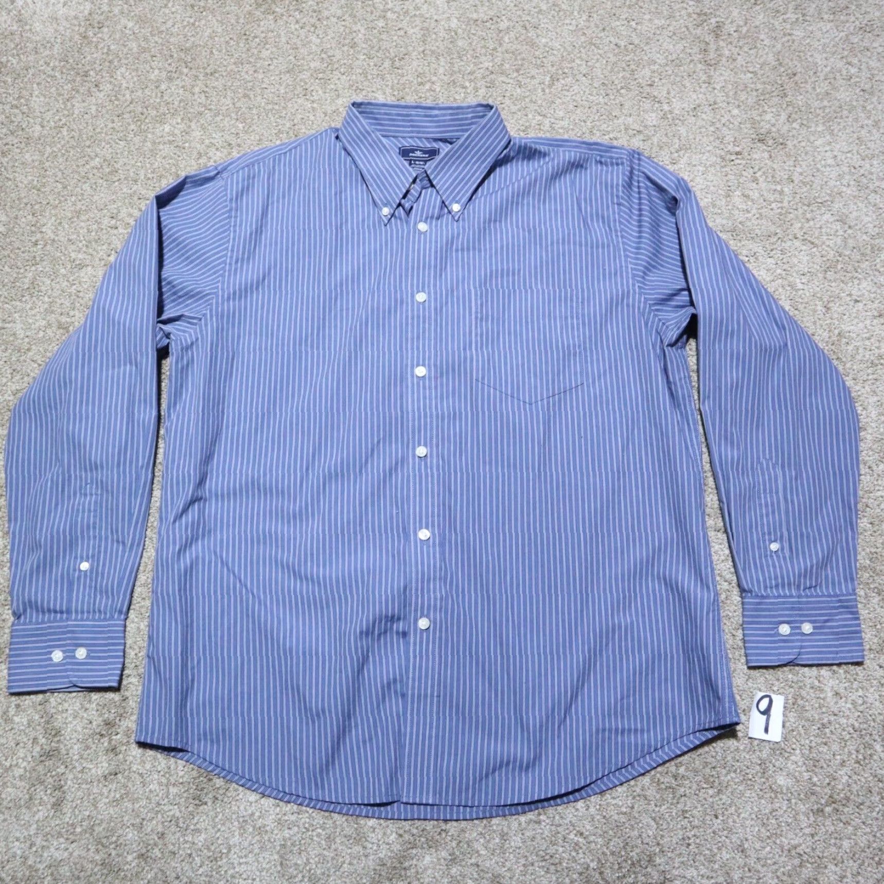 Dockers Dockers Shirt Button-Up Long Sleeve Blue Striped 16/16.5 Size L Large 16 16.5 Adult Men Size Regular Blue Shirt Button Front Size US L / EU 52-54 / 3 - 2 Thumbnail