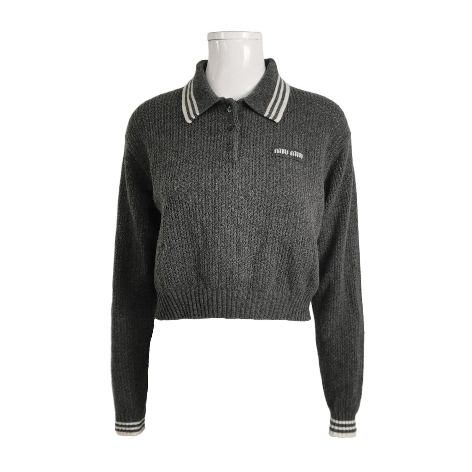 Miu Miu Miu Miu Logo Collared Sweater Size 38 Size XS / US 0-2 / IT 36-38 - 1 Thumbnail
