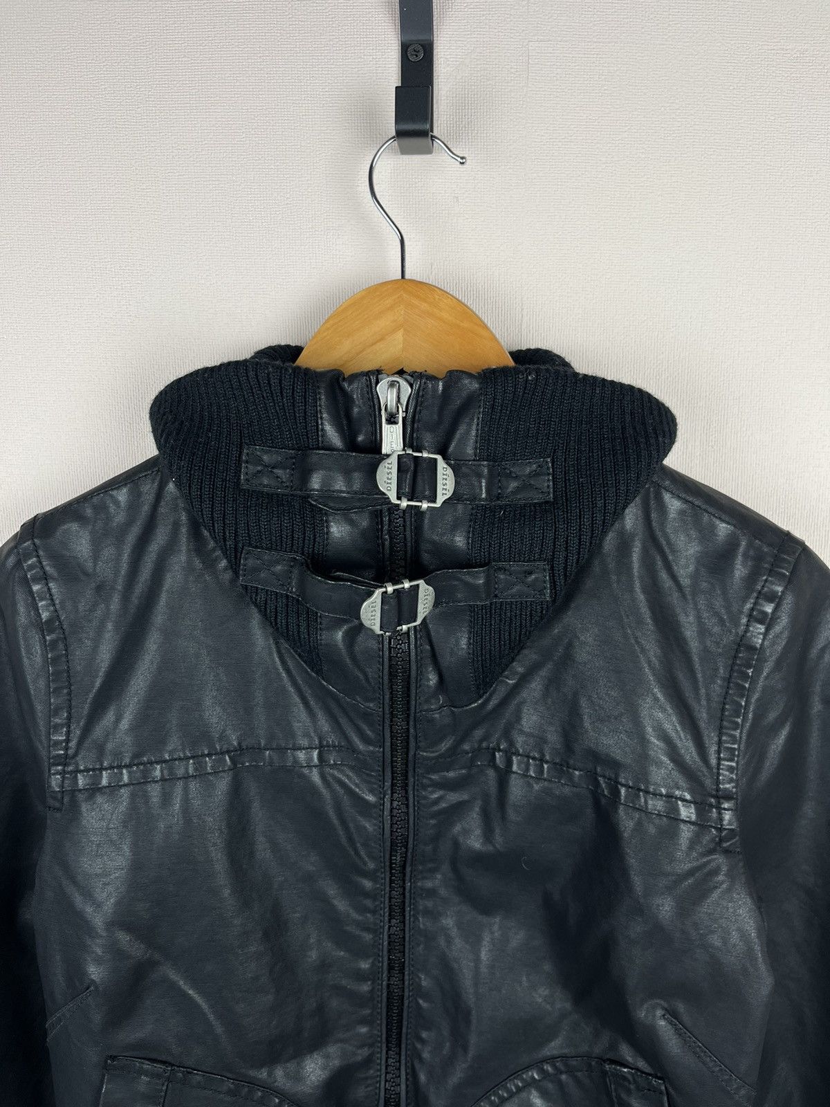 Diesel Vintage Diesel Biker Jacket Motorcycle Black Spalmatura Size US S / EU 44-46 / 1 - 2 Thumbnail