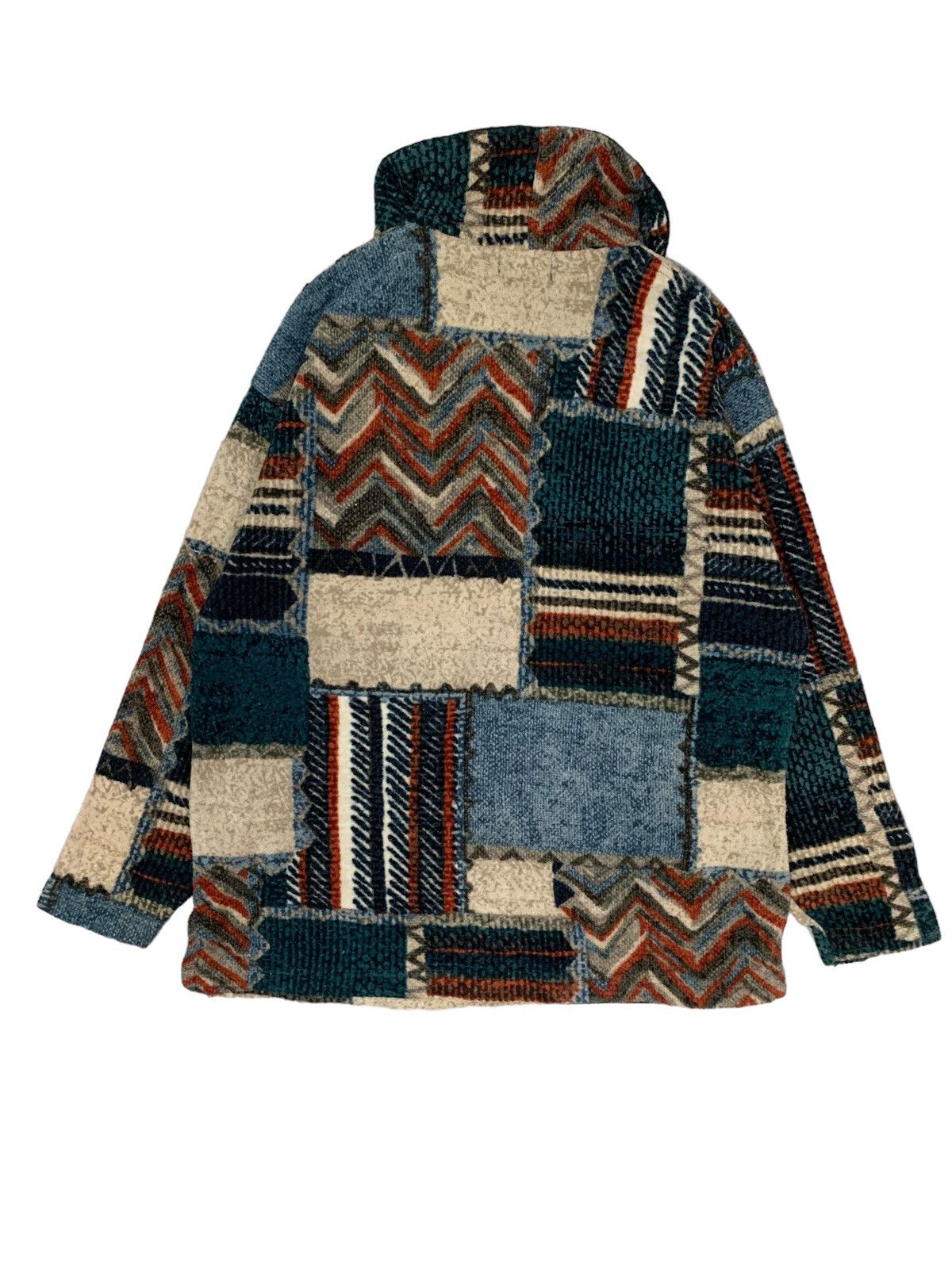 Vintage 🇮🇹Vintage Compass Card Patchwork Wool Half Button Sweater Size US M / EU 48-50 / 2 - 6 Thumbnail