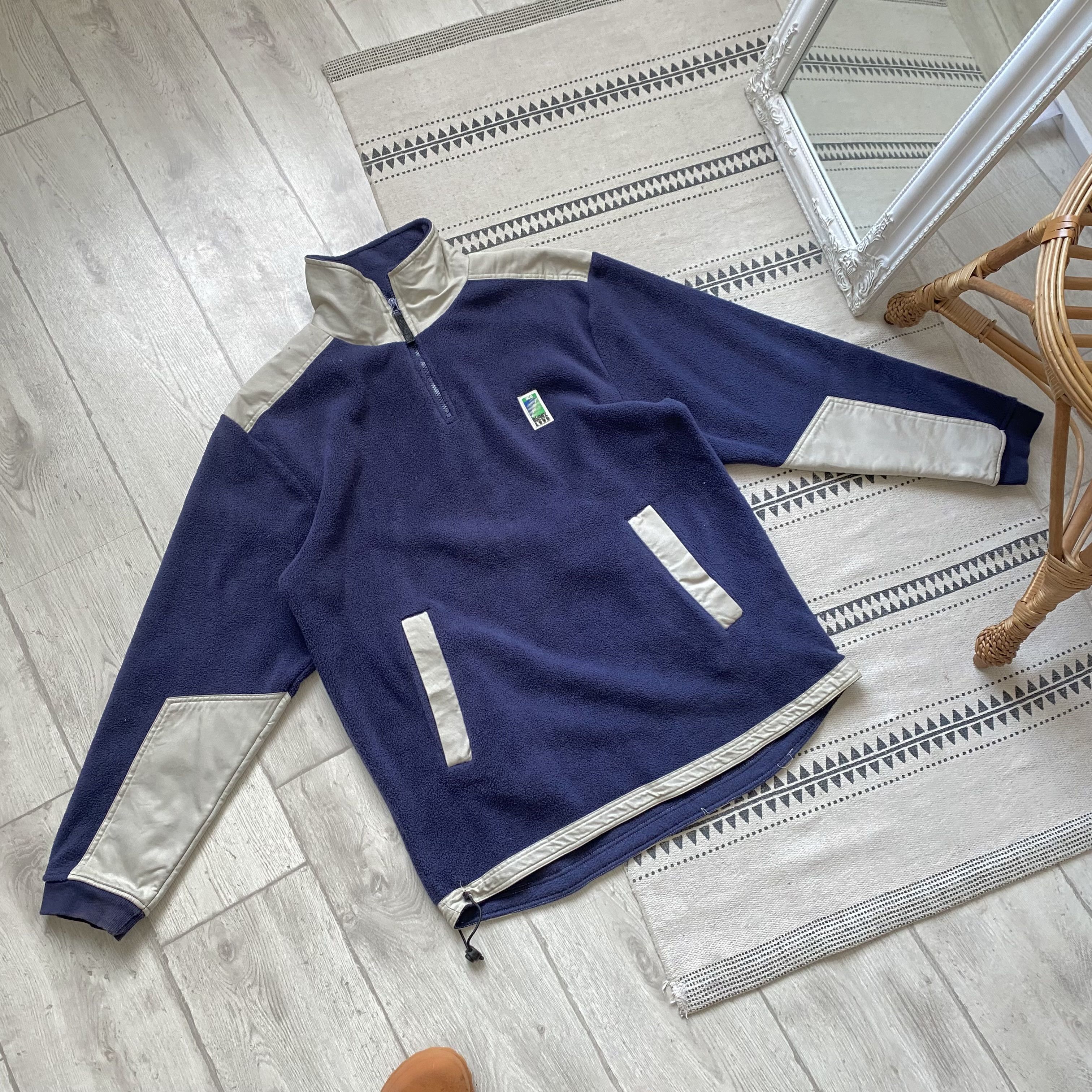 Cotton Traders 🏈 IRF Vintage 90s England Rugby Fleece Sweater Half zip Size US L / EU 52-54 / 3 - 9 Thumbnail