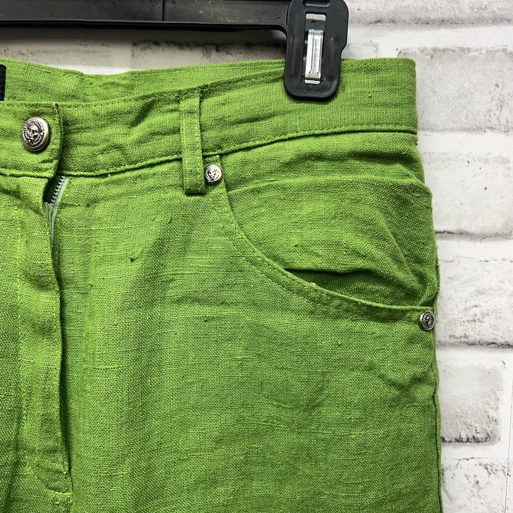 Vintage Isabel Pants Womens Size 8 Green Linen Canvas 28” Inseam Size 30" / US 8 / IT 44 - 2 Thumbnail