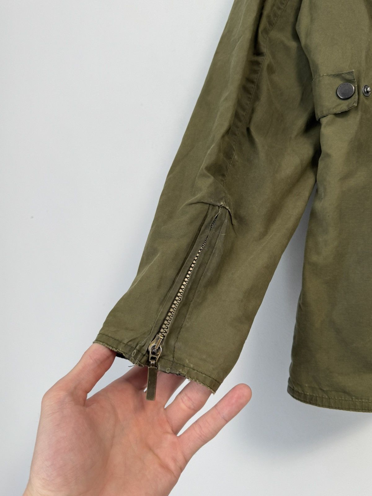 Barbour Women’s Barbour L1091 Utility Waxed Olive Jacket Wax Coat Size M / US 6-8 / IT 42-44 - 25 Thumbnail