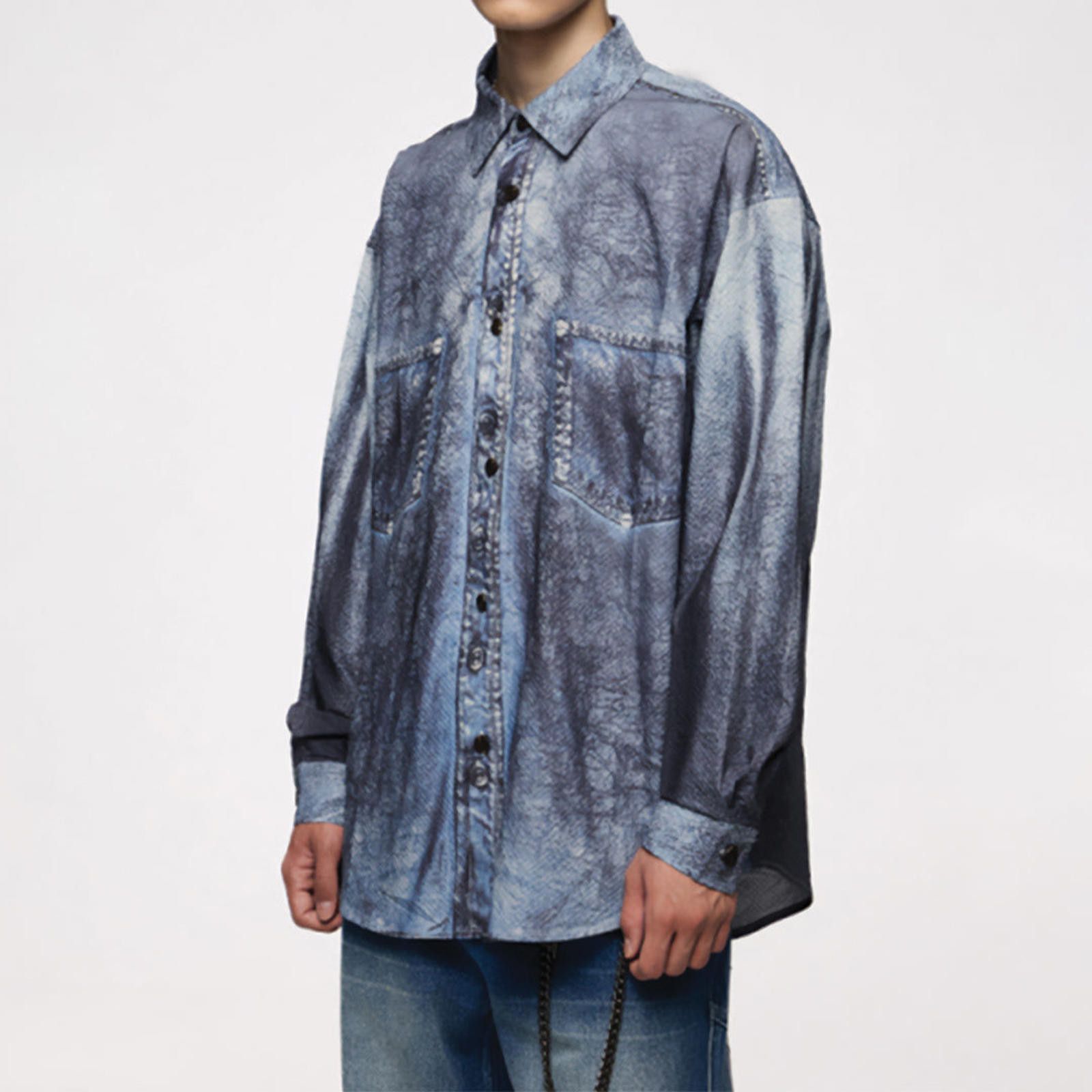 Jean Printed Jean Long Sleeve Shirt Size US M / EU 48-50 / 2 - 2 Thumbnail