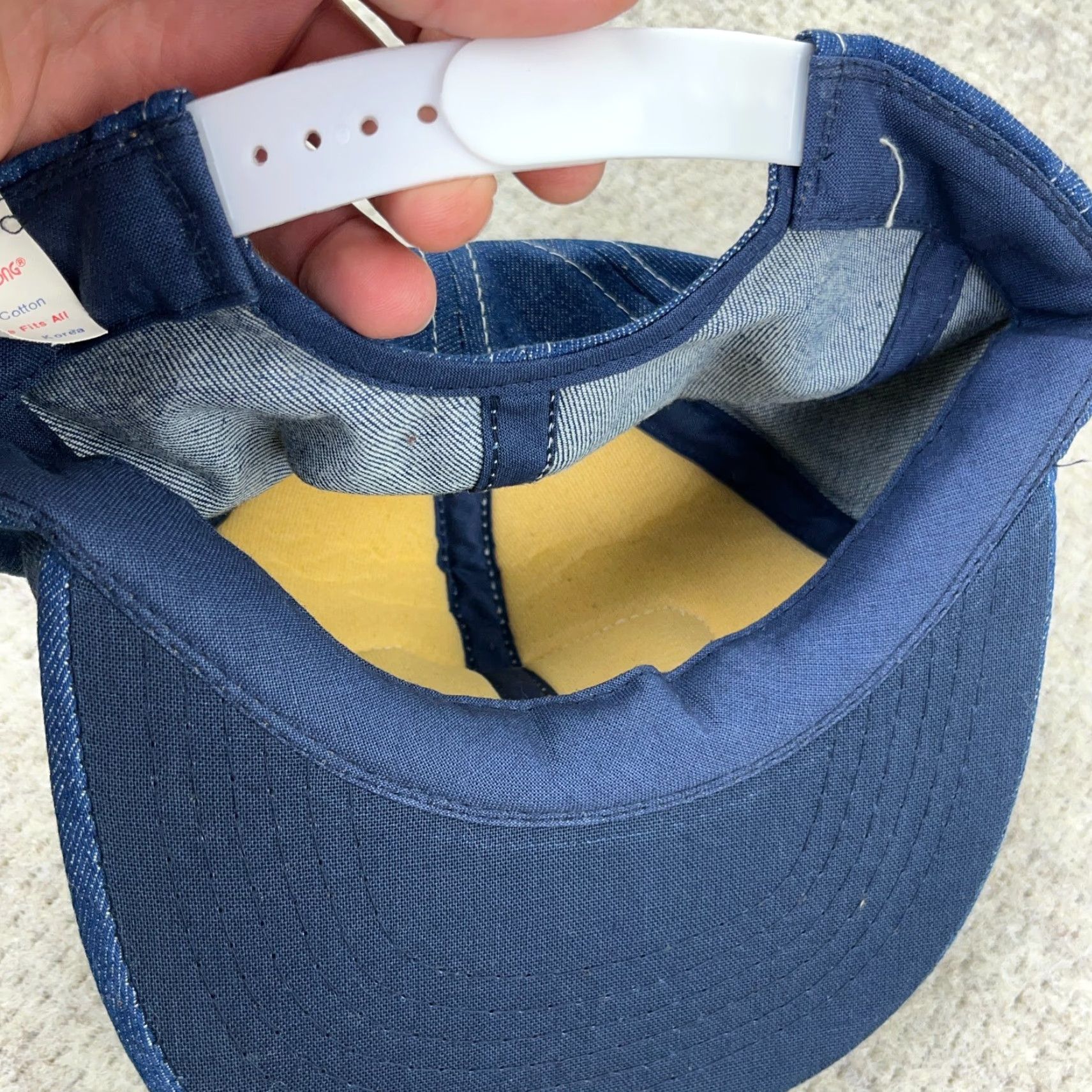 Vintage VINTAGE Denim Trucker Hat Snapback Cap 80s 90s Lowell Davis Farm Patch Logo Jean Yupoong Men Adjustable Blue Size US 35 - 3 Thumbnail