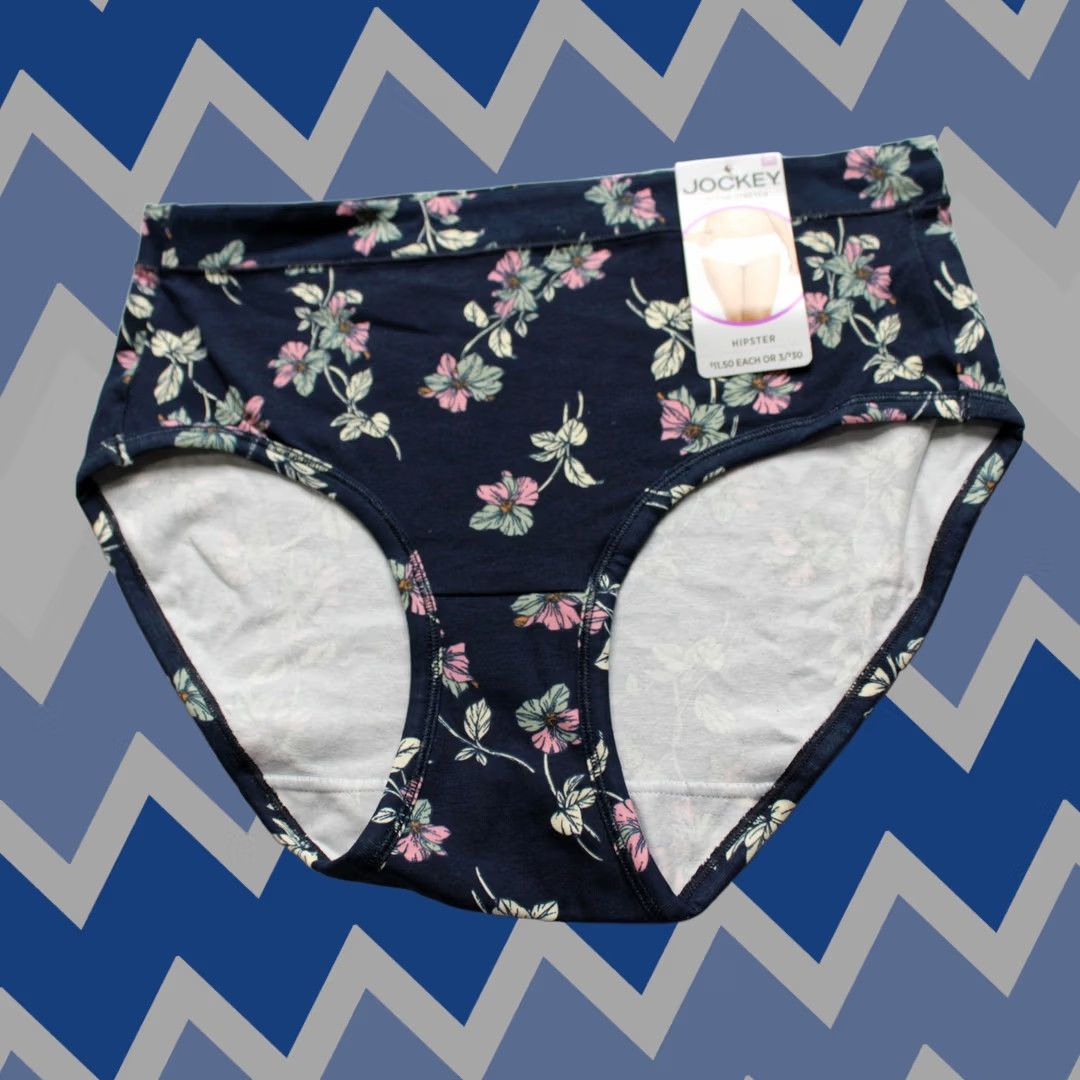 Jockey Jockey Women's Cotton Stretch Hipster Panty AR8 Blue Floral Medium Size 32" / US 10 / IT 46 - 1 Thumbnail