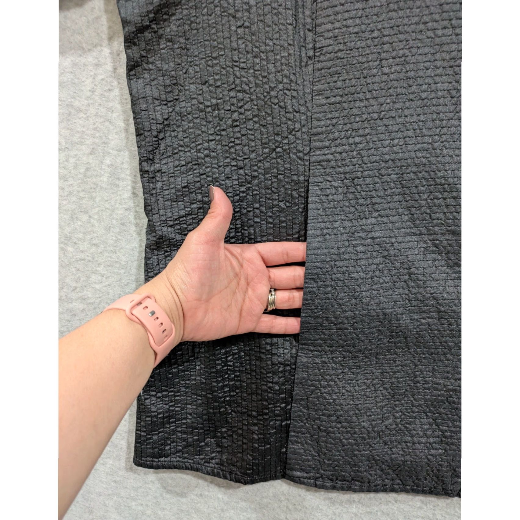 Eileen Fisher VINTAGE Eileen Fisher Jacket Womens 1X Tussah Silk Textured Mandarin Collar Open Black Size XL / US 12-14 / IT 48-50 - 5 Thumbnail