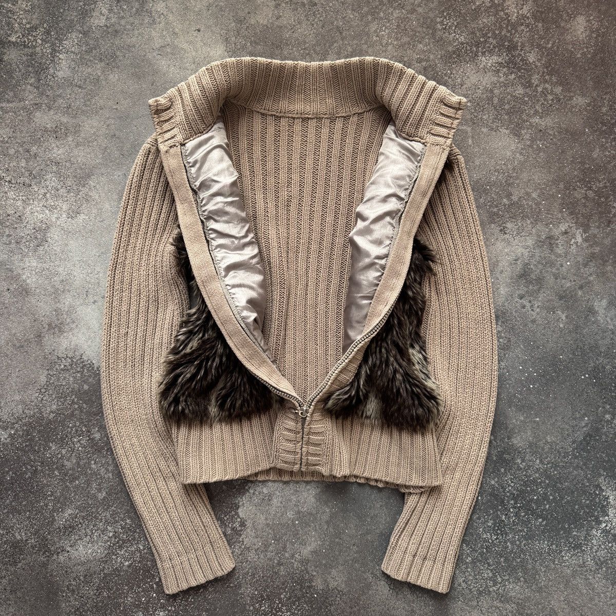 Hysteric Glamour Japanese Style Vintage Faux Fur Knit Zip Sweater Size M / US 6-8 / IT 42-44 - 2 Thumbnail