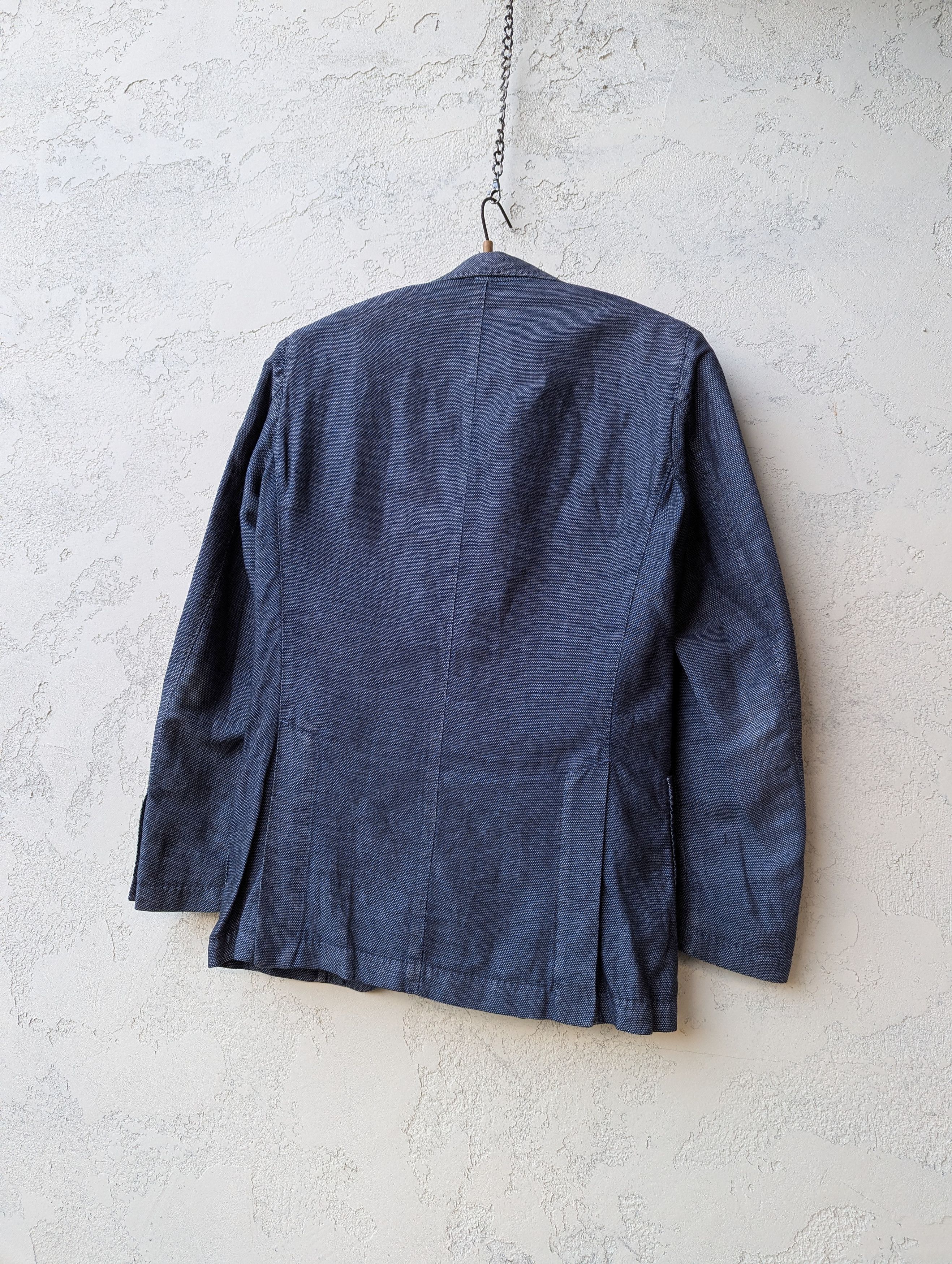 Boggi Boggi Milano Linen-Blend Blazer Blue Slim Fit Jacket Size 38S - 18 Thumbnail