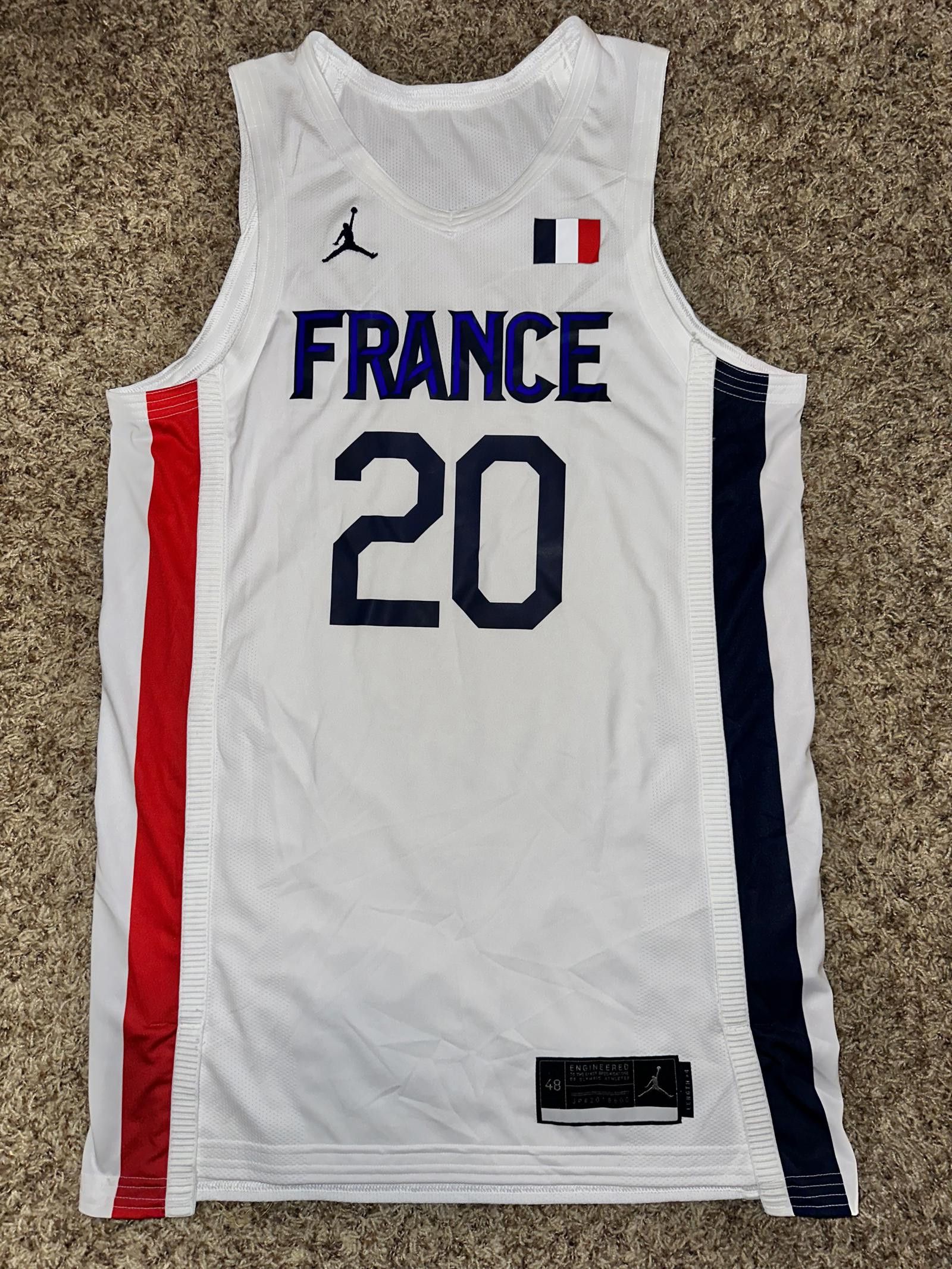 image of Designer Nike 2020 Tokyo Olympic Game Issued Jersey France in White, Men's (Size XL)