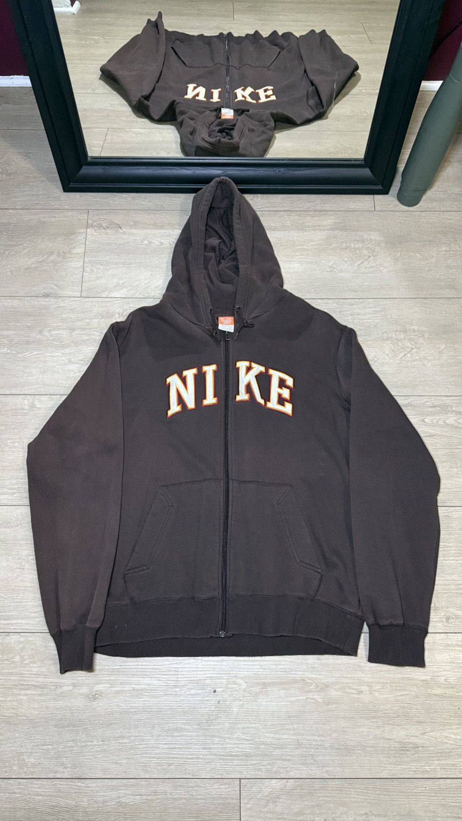 Nike Vintage / Y2K 1990s Nike SpellOut Hoodie Size US XL / EU 56 / 4 - 1 Thumbnail