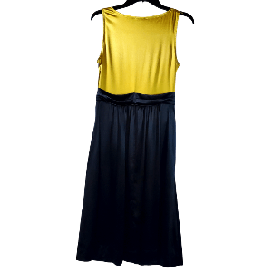 DKNY DKNY Women's Gold DKNY Gold Midi VNeck Side Zip Pleated Size M / US 6-8 / IT 42-44 - 2 Thumbnail