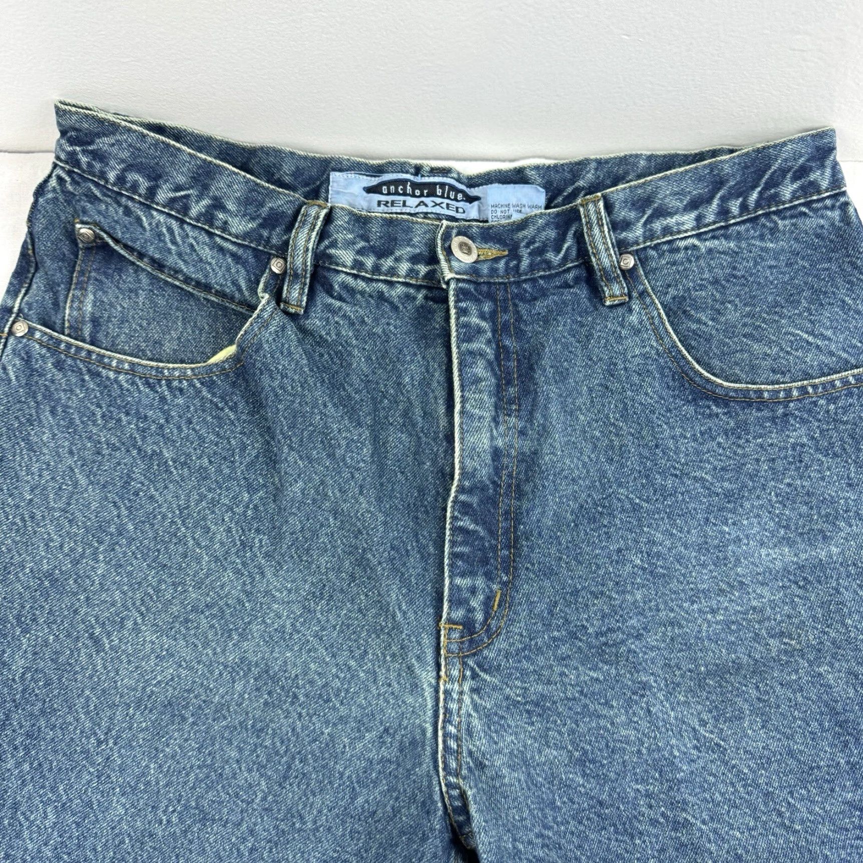 Anchor Blue VINTAGE Anchor Blue Jeans Relaxed Men 38x30 Blue Grunge 90s Y2K Hip Hop Skater Punk Size US 38 / EU 54 - 6 Thumbnail