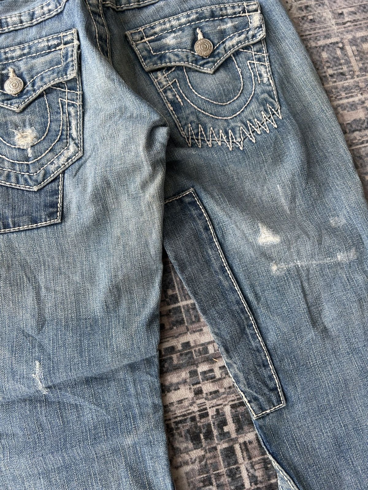 If Six Was Nine True Religion Flared Patchwork Jeans Size US 28 / EU 44 - 13 Thumbnail