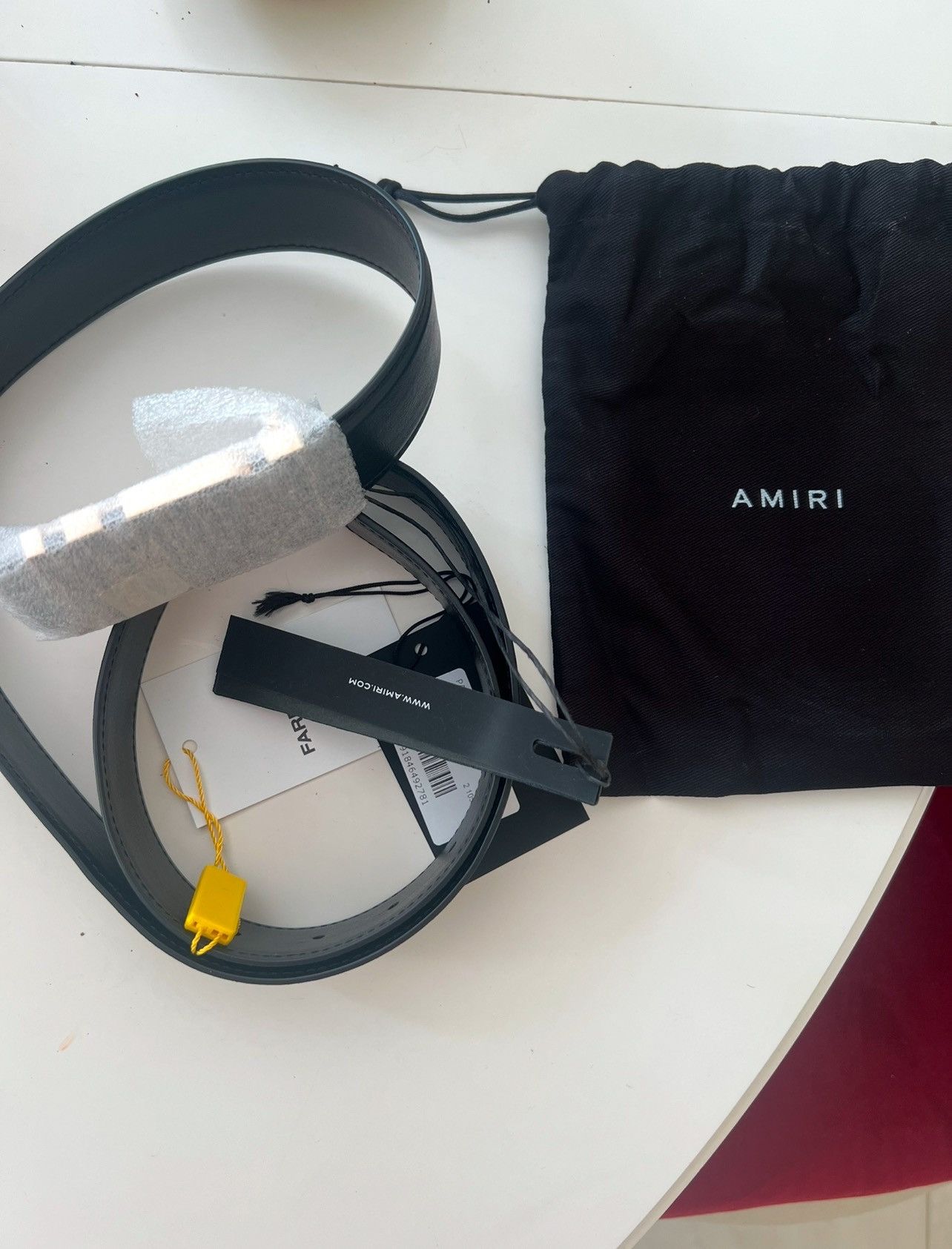 Amiri Amiri Core Logo belt black nappa leather size 95 Black Gold Size 38 - 4 Thumbnail