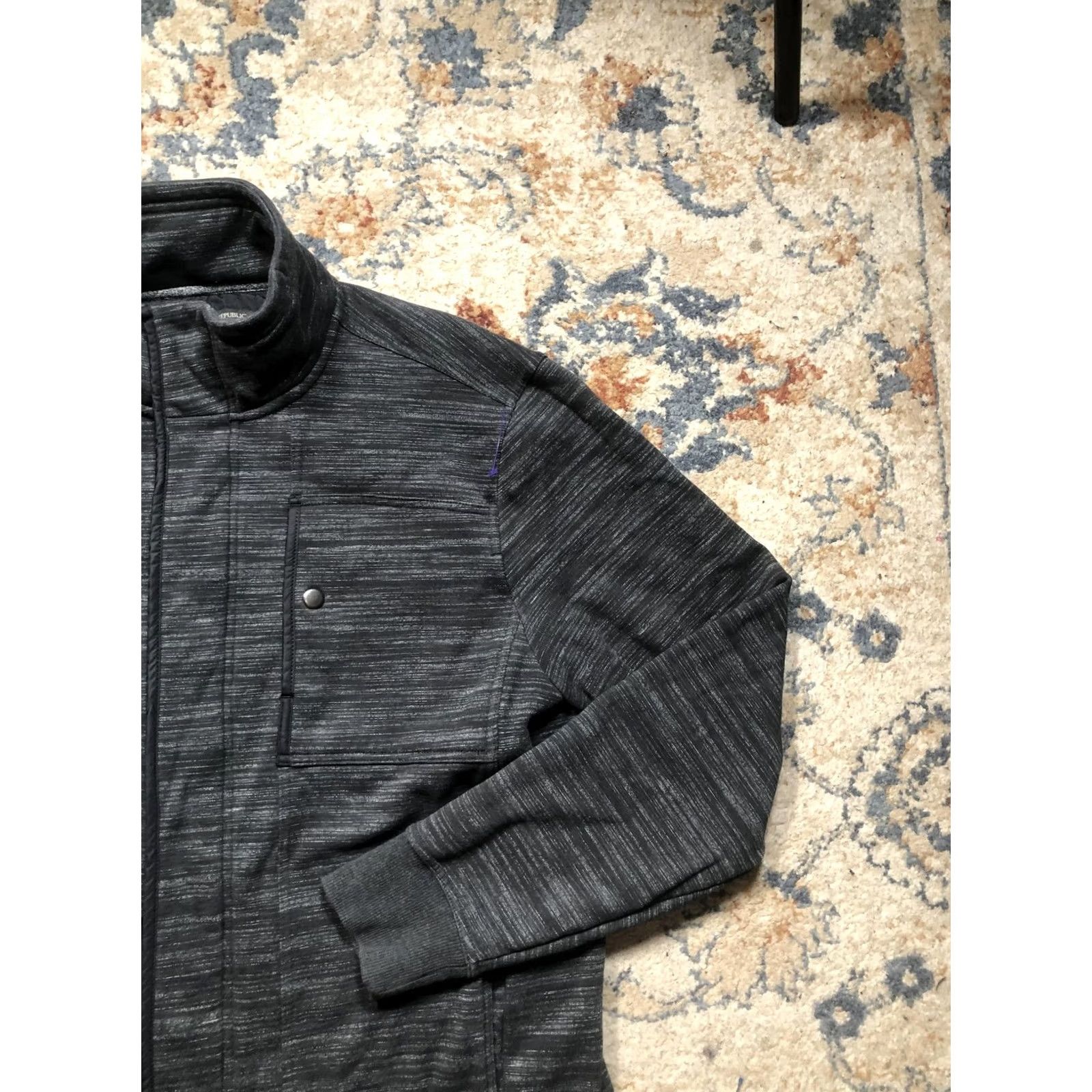 Banana Republic Banana Republic Jacket Mens L Gray Mock Neck Full Zip Knit Casual Sweater Size US L / EU 52-54 / 3 - 4 Thumbnail