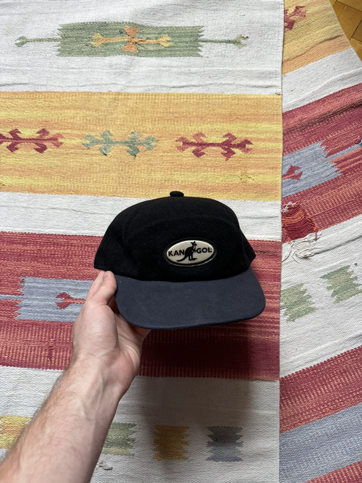 Vintage Vintage 90’s Kangol y2k Black Wool Hat Size ONE SIZE - 1 Thumbnail