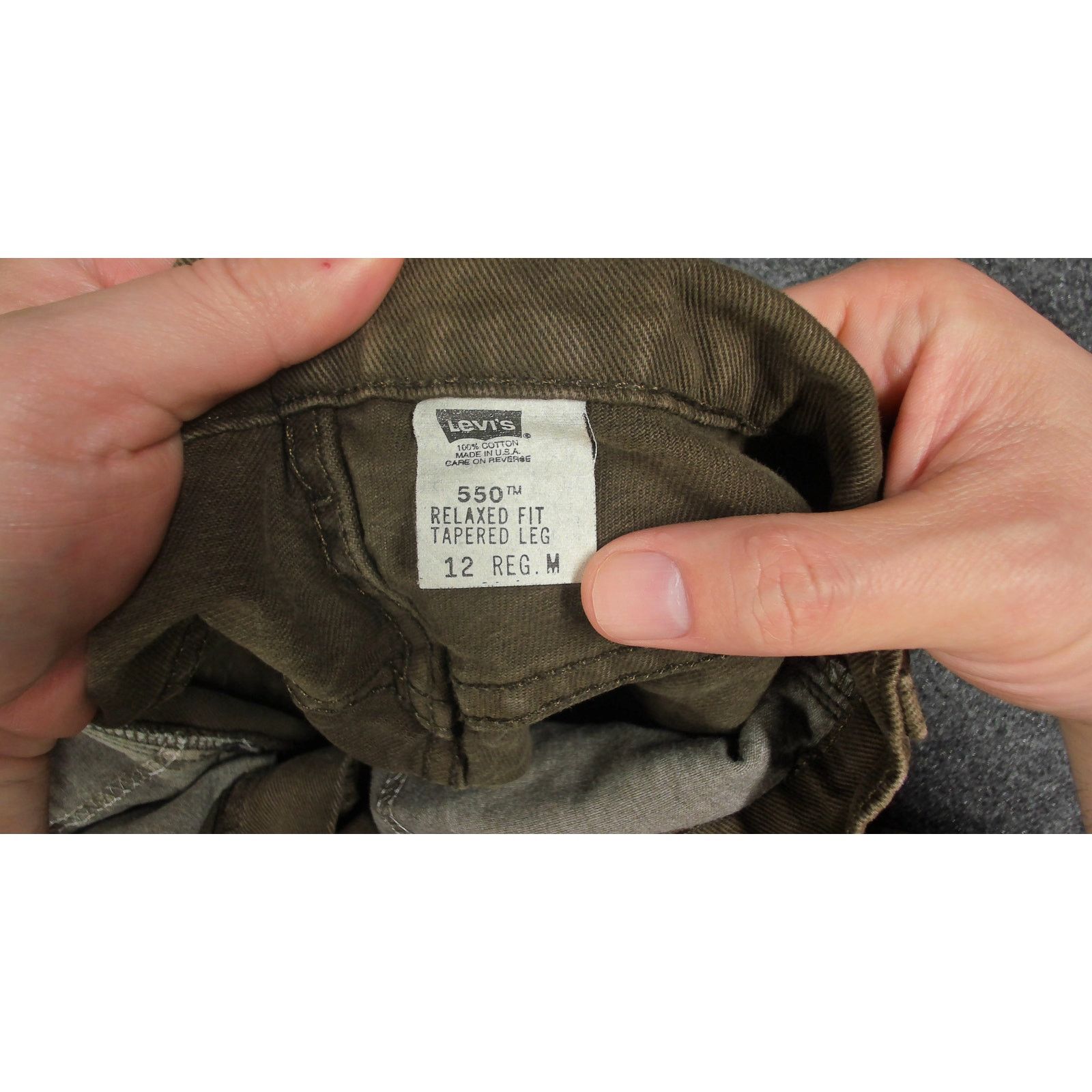 Levi's Vintage 1998 Levis 550 Custom Dyed Green 32x28 Size 34" / US 12 / IT 48 - 5 Thumbnail