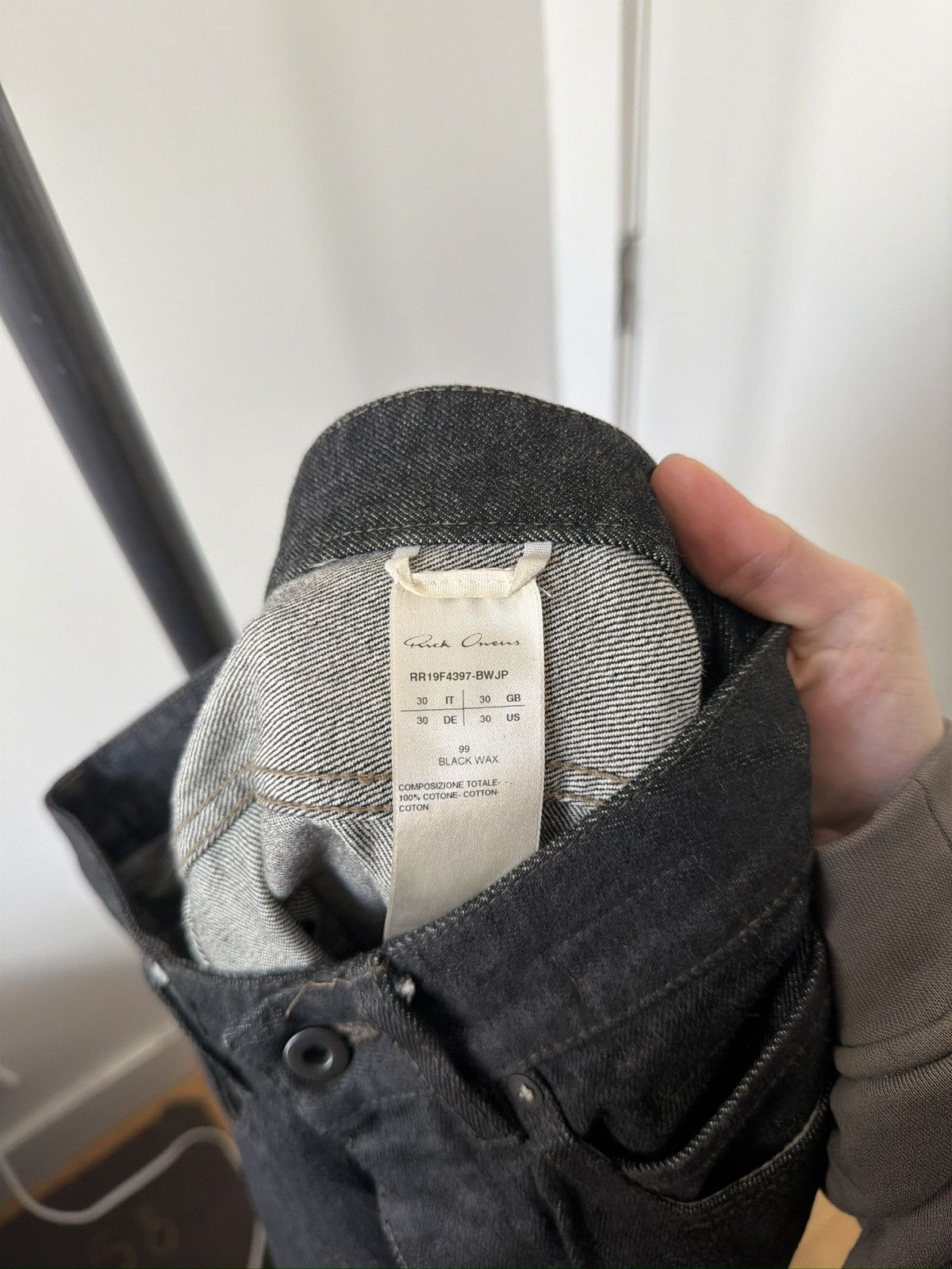 Rick Owens FW19 LARRY Waxed Collapse Cut Denim Size US 30 / EU 46 - 4 Thumbnail