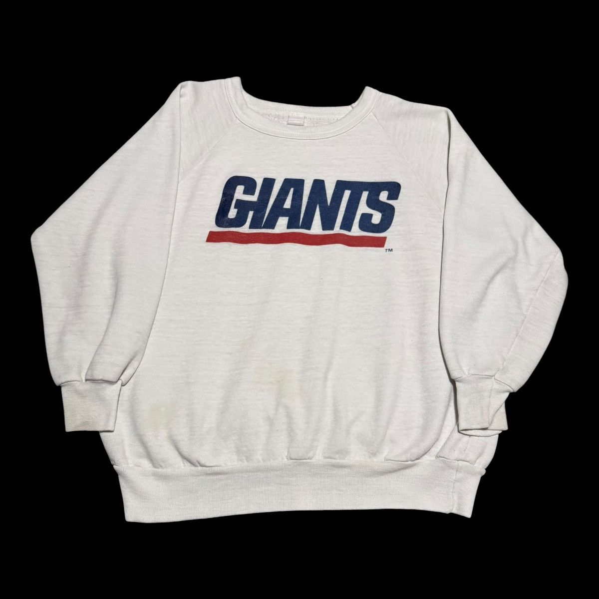 Vintage 80s New York Giants Stained Flaws Sweatshirt Boxy Small Size US S / EU 44-46 / 1 - 1 Thumbnail